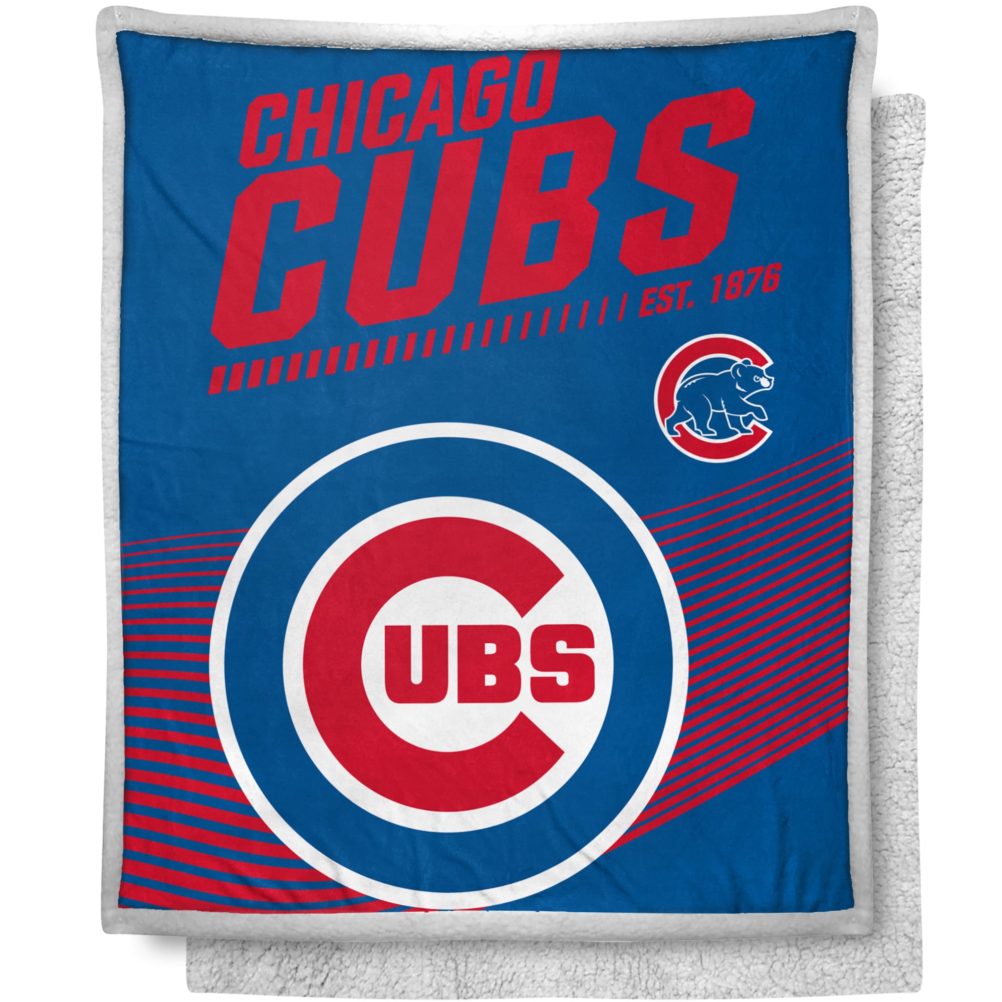 The Northwest Group Chicago Cubs 50" x 60" New School Mink Sherpa Throw Blanket