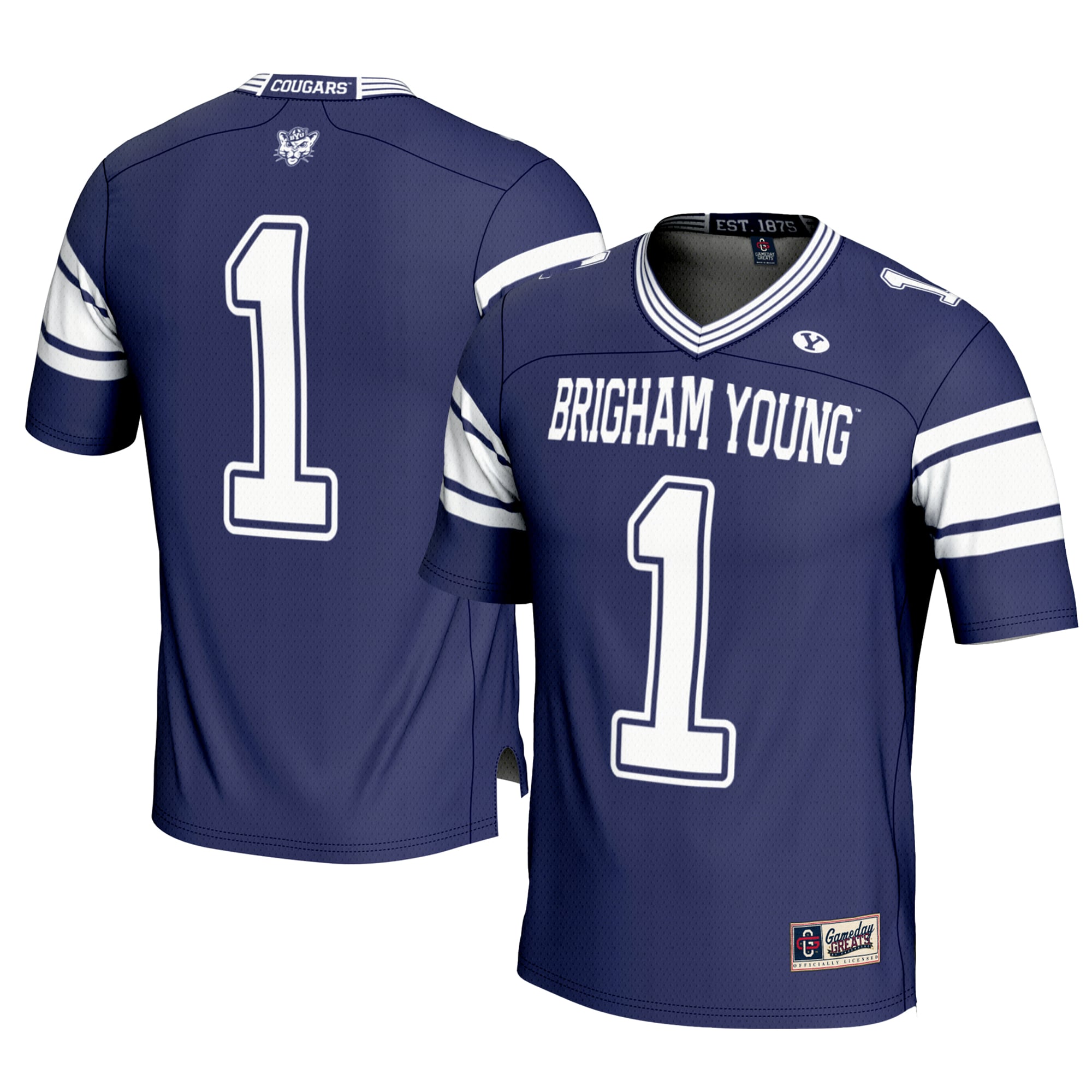 Men's GameDay Greats #1 Navy BYU Cougars Football Jersey