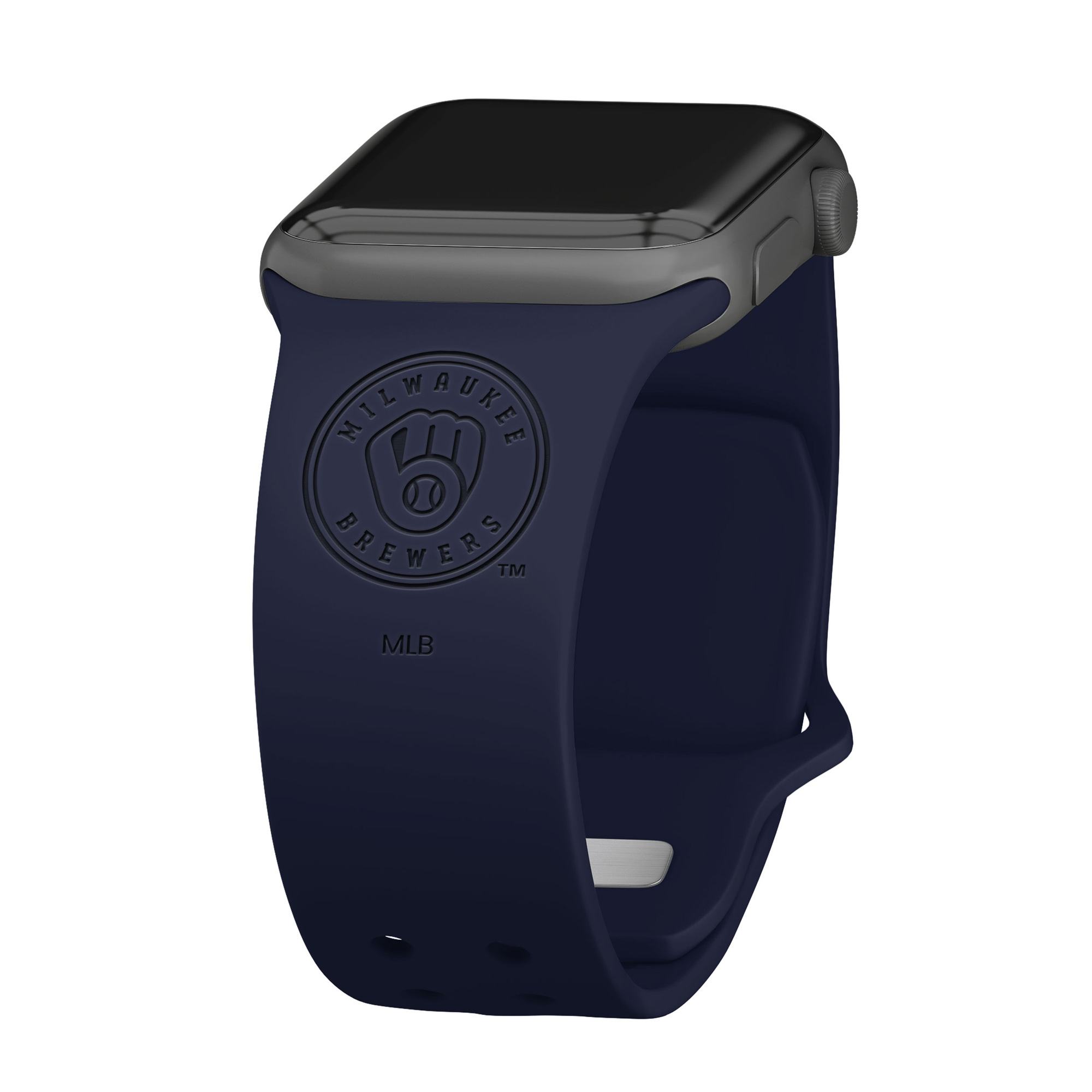 Milwaukee Brewers Debossed Silicone Apple Watch Band, 30% Off