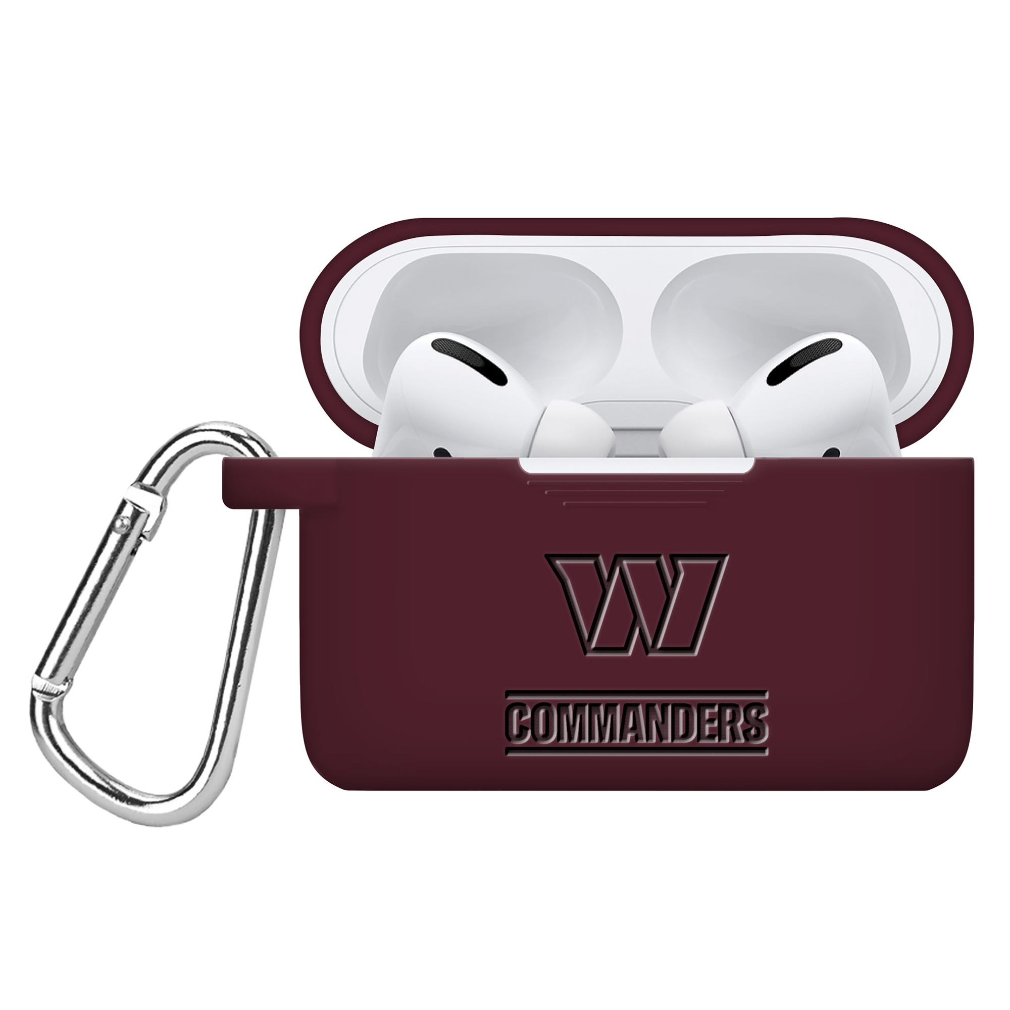 Artinian Washington Commanders Debossed Silicone Airpods Pro Case Cover