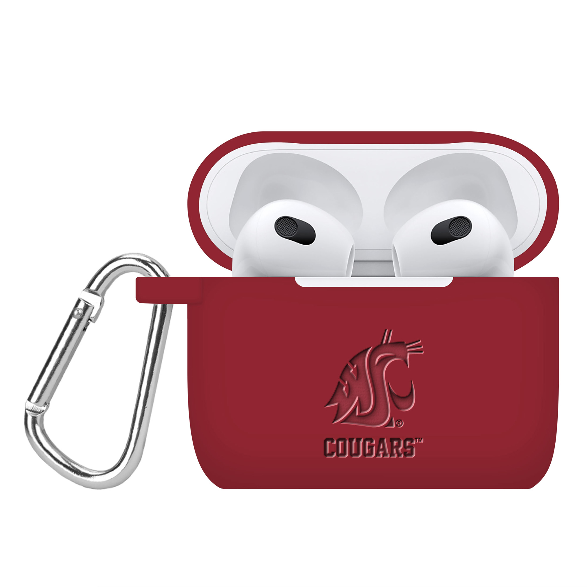 Washington State Cougars Debossed Silicone AirPods Gen Three Case Cover