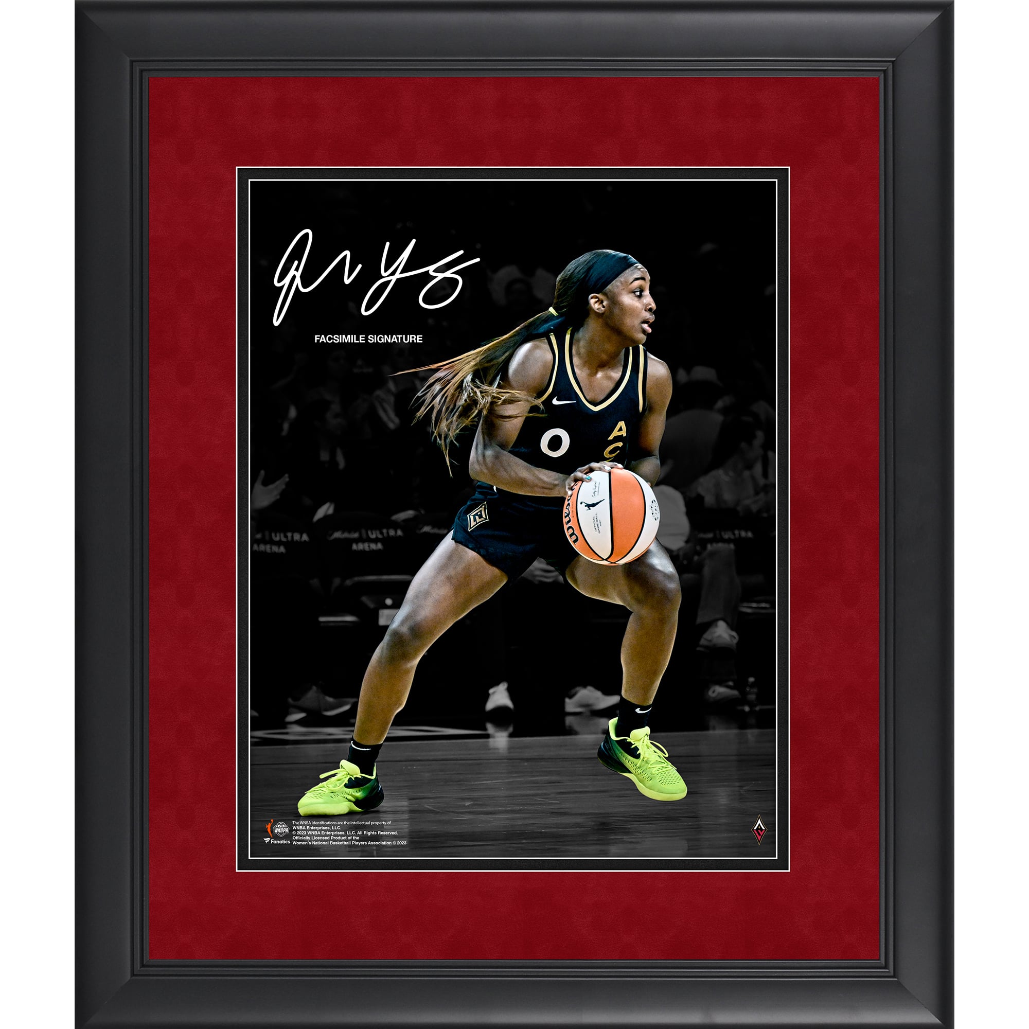 Jackie Young Las Vegas Aces Facsimile Signature Framed 11" x 14" Spotlight Photograph