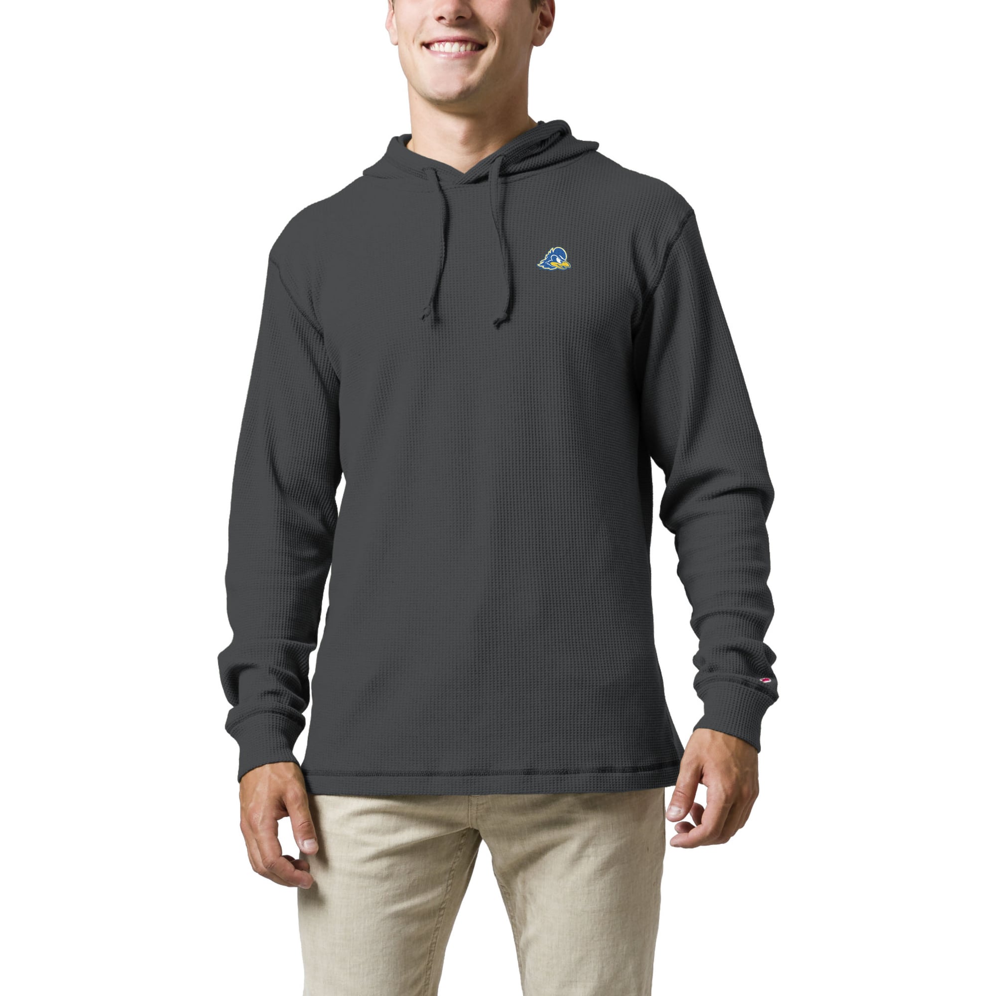 Men's League Collegiate Wear  Charcoal Delaware Fightin' Blue Hens  Waffle Knit Pullover Hoodie
