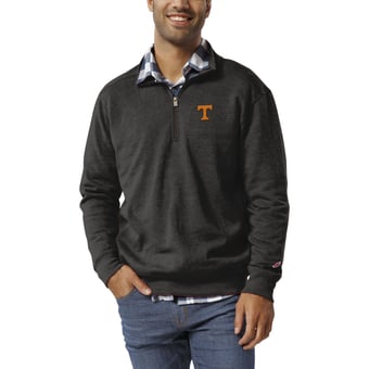 Men's League Collegiate Wear  Heather Charcoal Tennessee Volunteers  Heritage Tri-Blend Quarter-Zip Pullover Sweatshirt