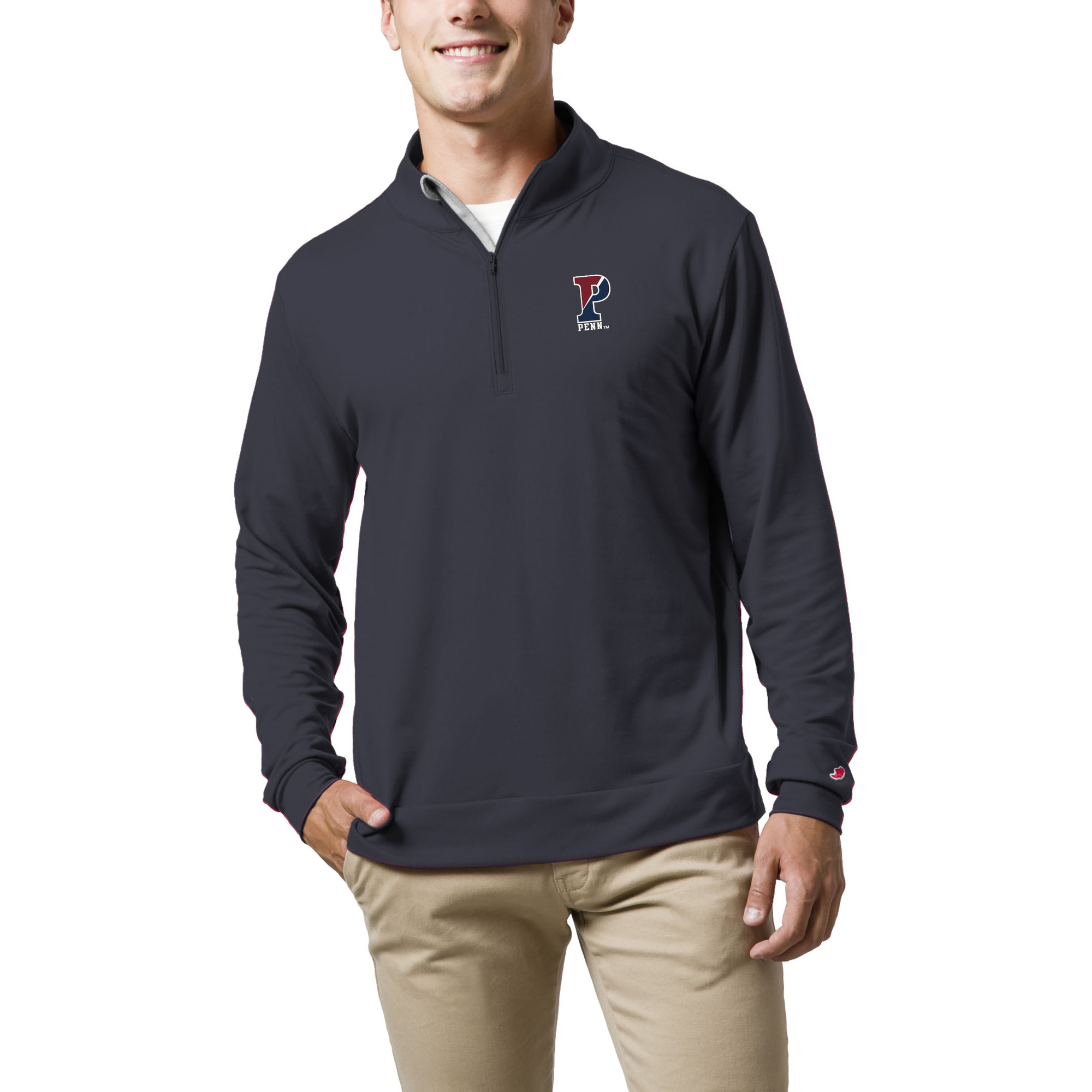 Men’s League Collegiate Wear Navy Pennsylvania Quakers All Day Quarter-Zip Pullover Top
