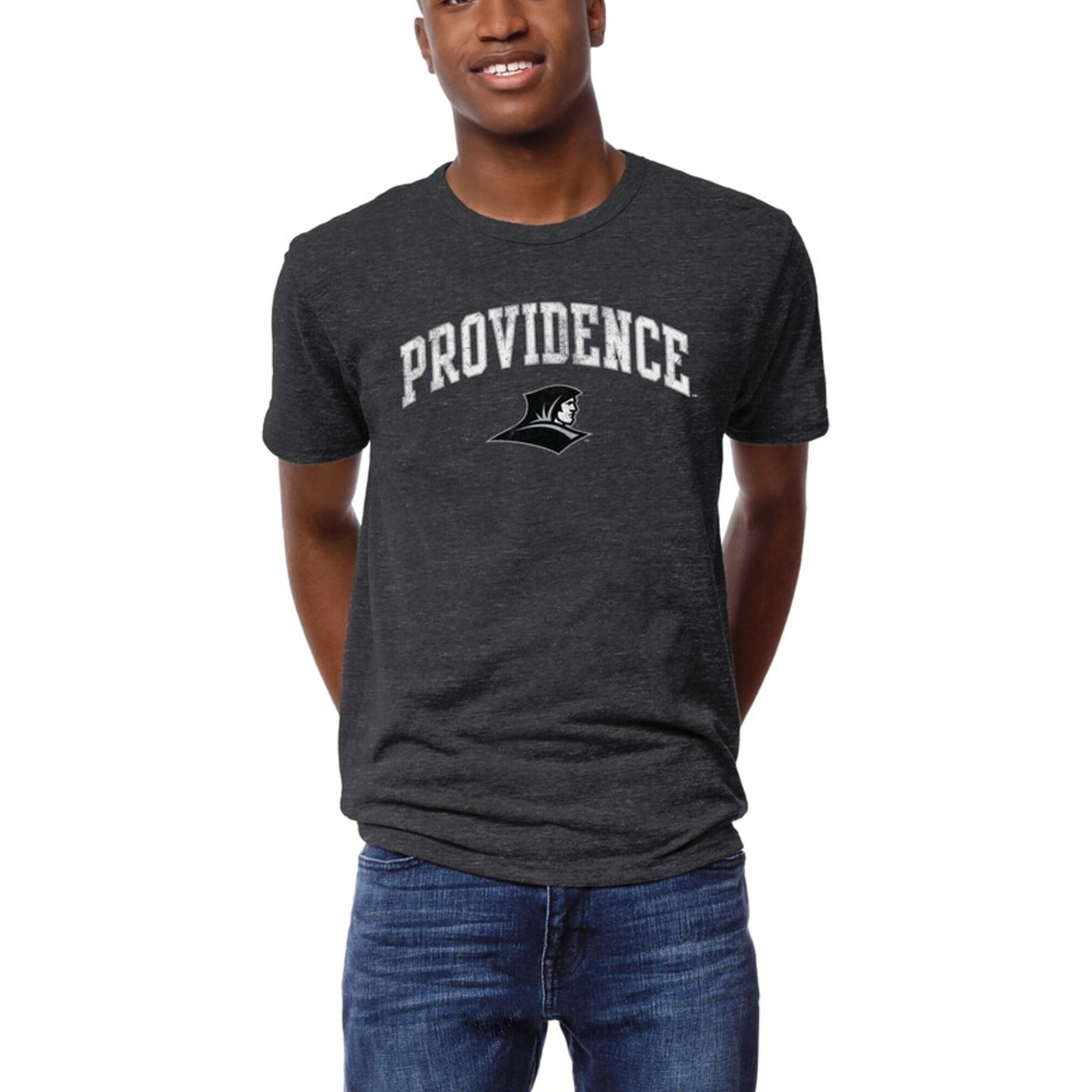 Men's League Collegiate Wear Heather Charcoal Providence Friars Arch Victory Falls Tri-Blend T-Shirt
