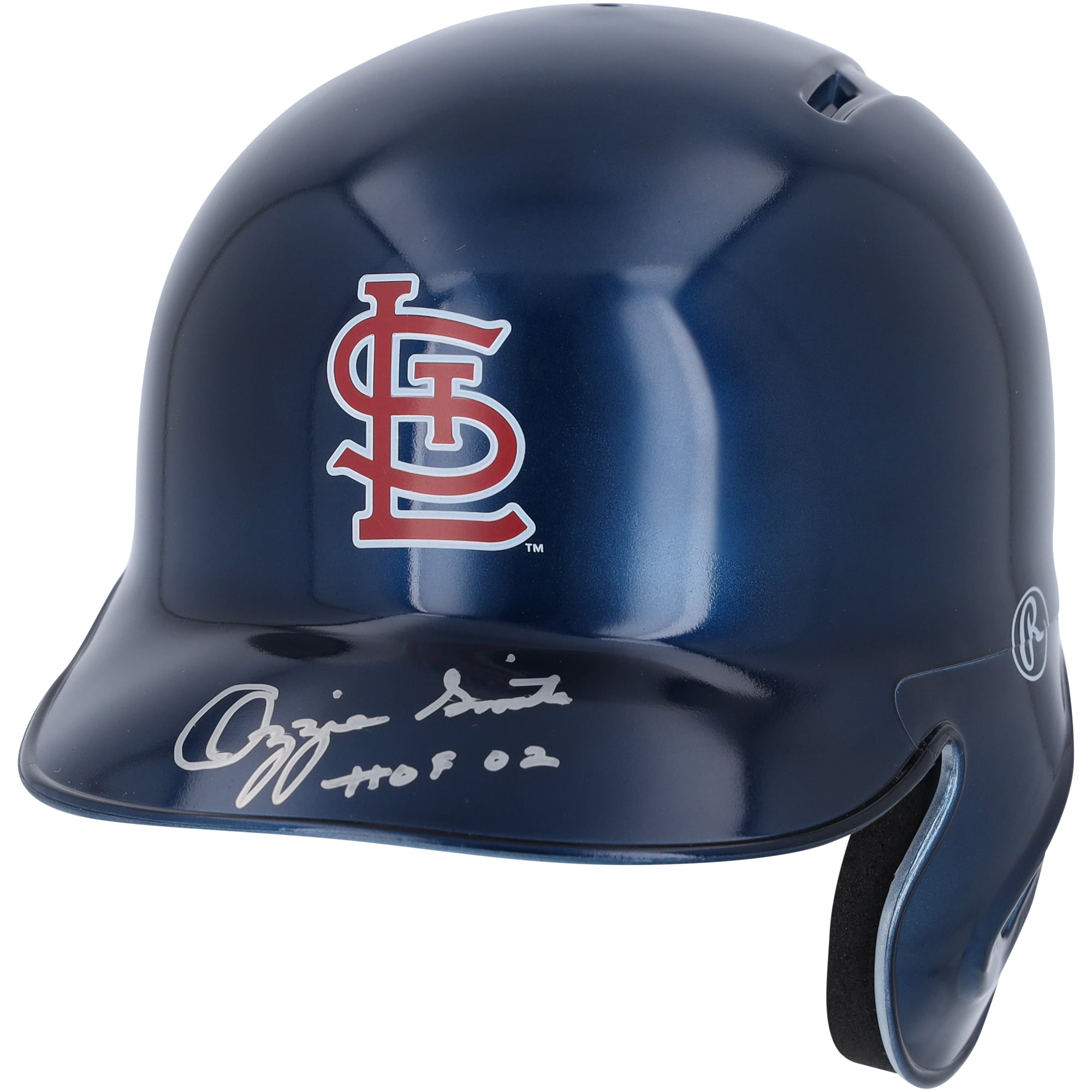 Ozzie Smith St. Louis Cardinals Autographed Alternate Chrome Rawlings Mini Batting Helmet with “HOF 02” Inscription – Fanatics Exclusive Ozzie Smith St. Louis Cardinals Autographed Alternate Chrome Rawlings Mini Batting Helmet with “HOF 02” Inscription – Fanatics Exclusive