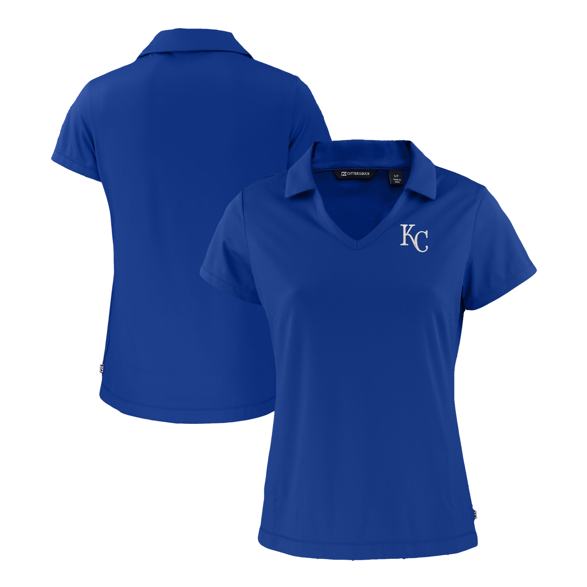 Women’s Cutter & Buck Royal Kansas City Royals Daybreak Eco Recycled V-Neck Polo Women’s Cutter & Buck Royal Kansas City Royals Daybreak Eco Recycled V-Neck Polo