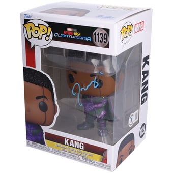 Jonathan Majors Ant-Man and the Wasp: Quantumania Autographed Kang #1139 Funko Pop! Vinyl Figure - Signed in Light Blue Paint - BAS