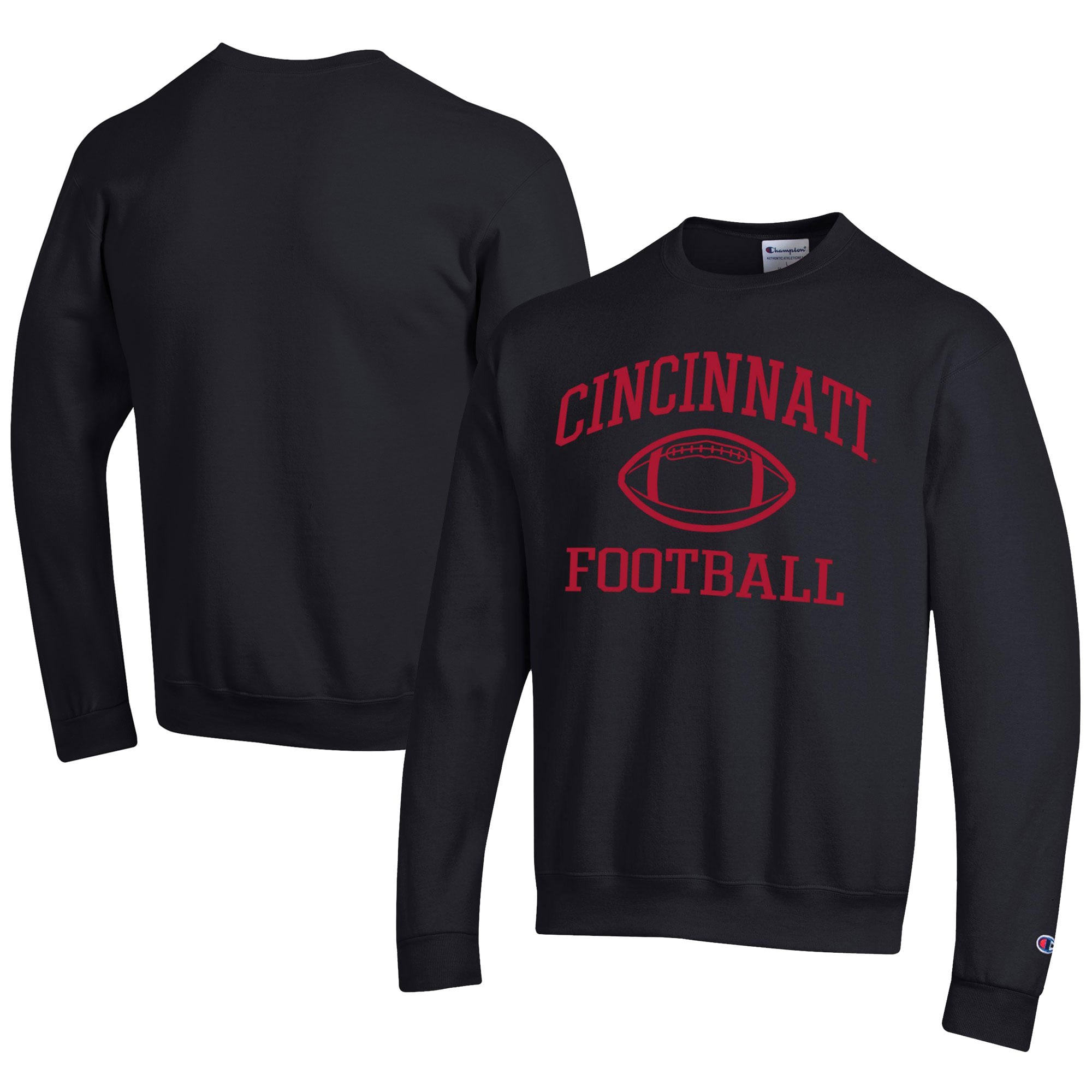 Men's Champion  Black Cincinnati Bearcats Football Powerblend Pullover Sweatshirt