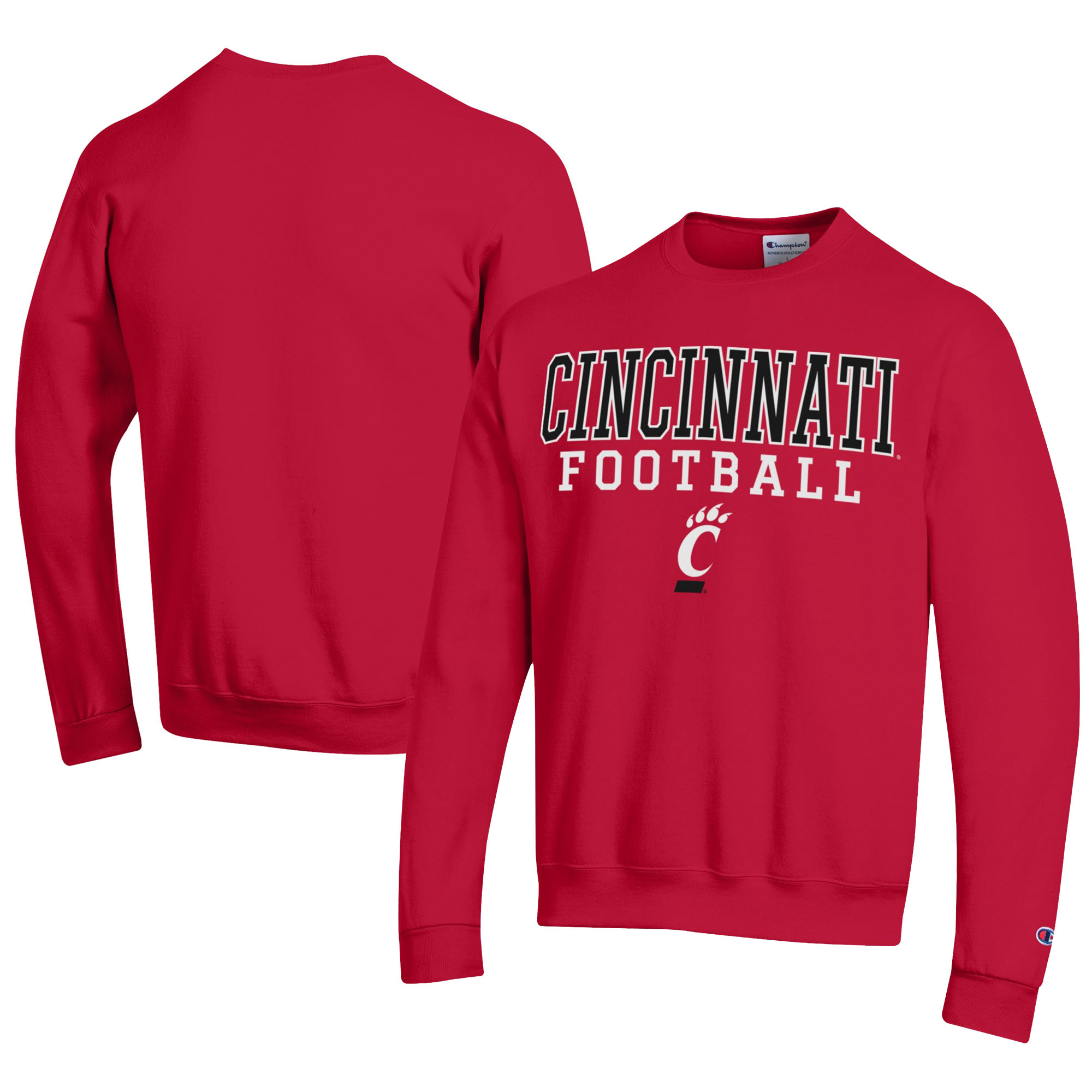 Men’s Champion Red Cincinnati Bearcats Football Powerblend Pullover Sweatshirt Men’s Champion Red Cincinnati Bearcats Football Powerblend Pullover Sweatshirt