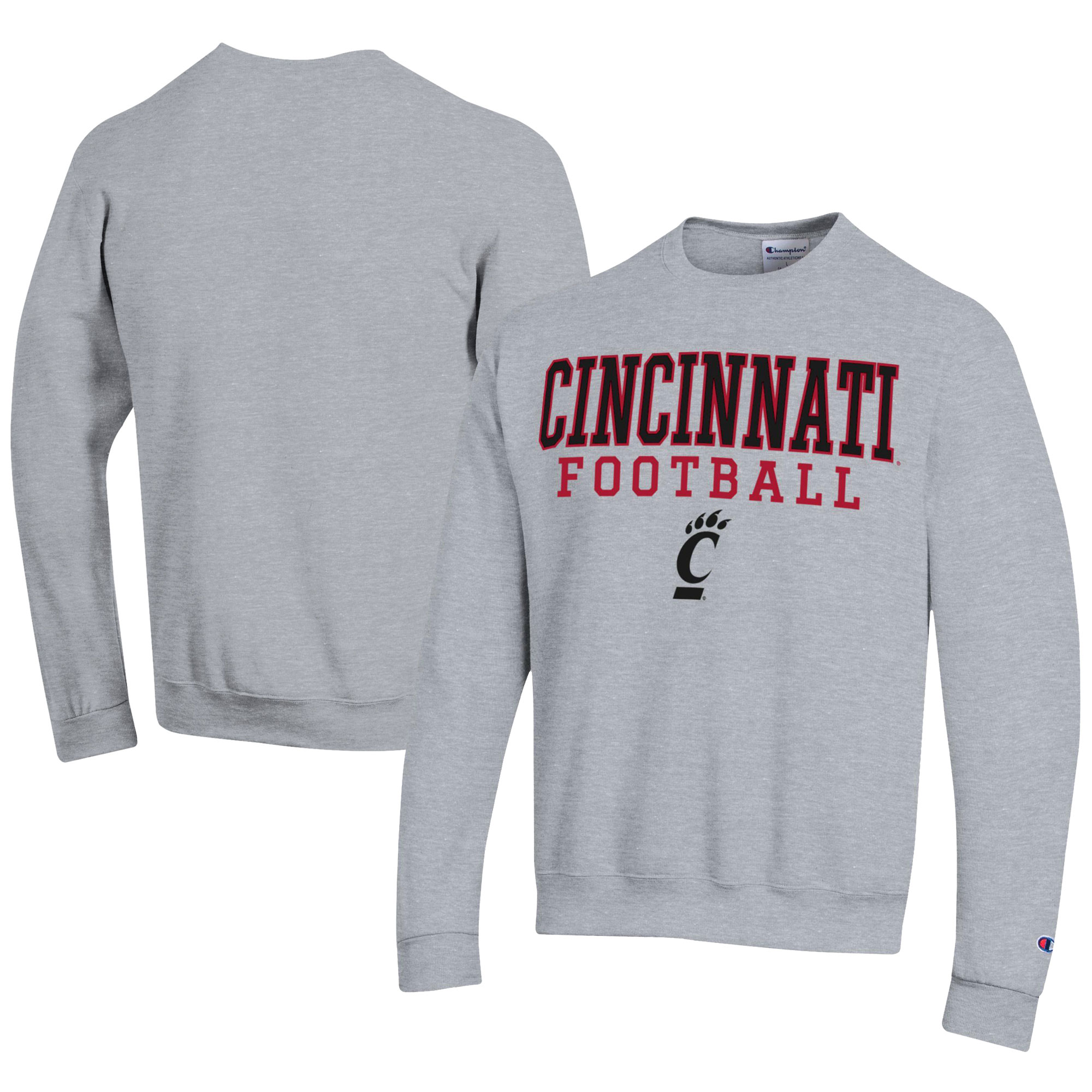 Men’s Champion Gray Cincinnati Bearcats Football Powerblend Pullover Sweatshirt Men’s Champion Gray Cincinnati Bearcats Football Powerblend Pullover Sweatshirt