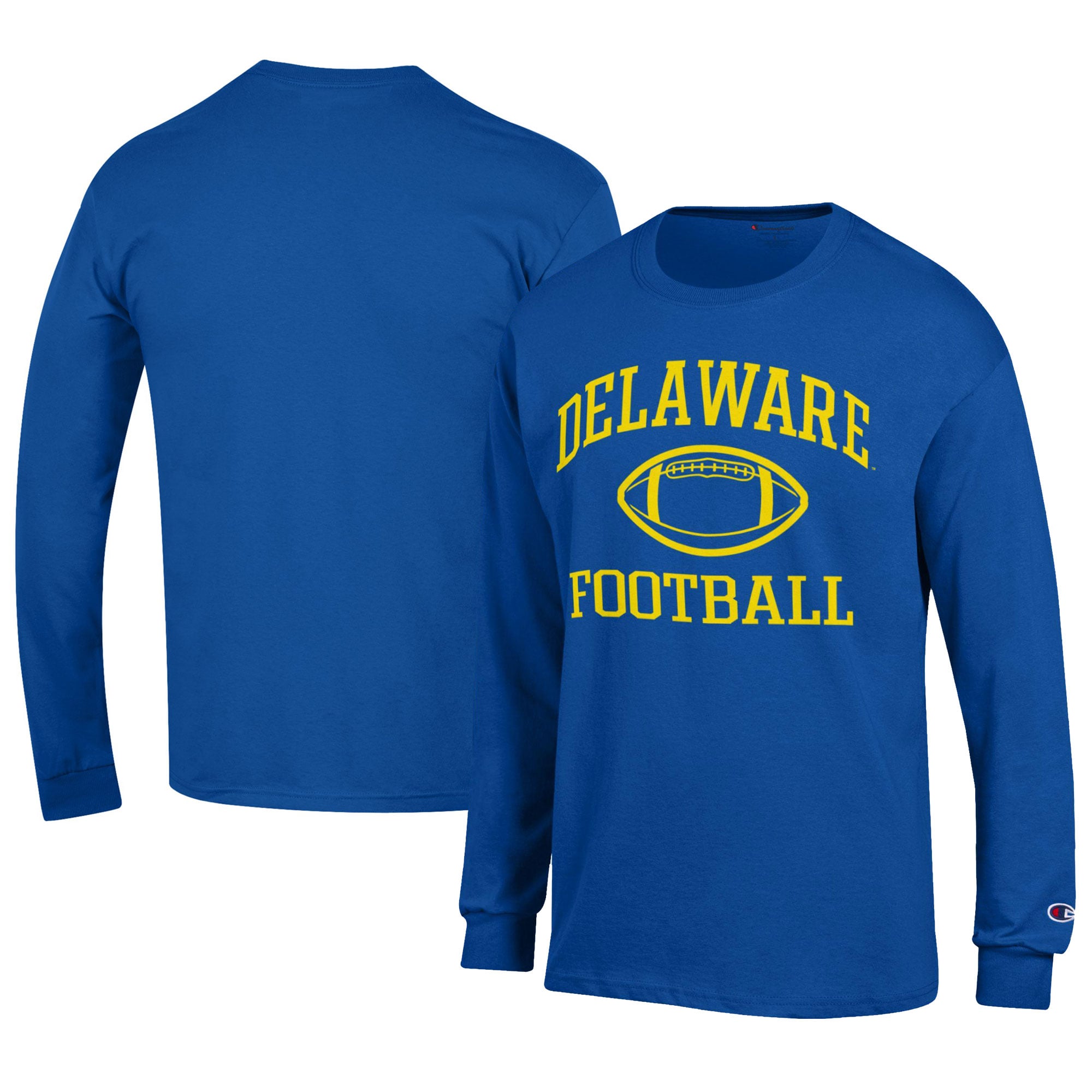 Men's Champion  Royal Delaware Fightin' Blue Hens Football Jersey Long Sleeve T-Shirt