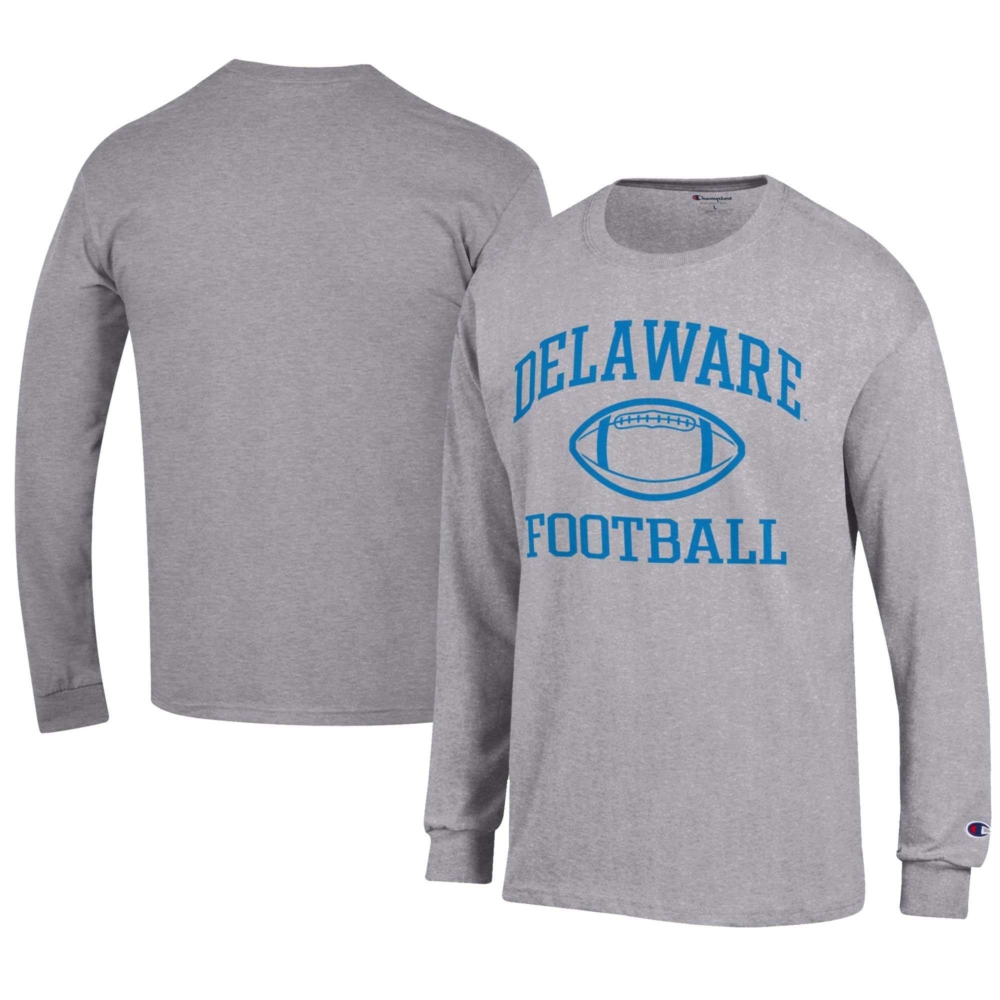 Men's Champion  Gray Delaware Fightin' Blue Hens Football Jersey Long Sleeve T-Shirt