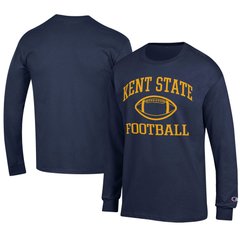 Men's Champion  Navy Kent State Golden Flashes Football Jersey Long Sleeve T-Shirt