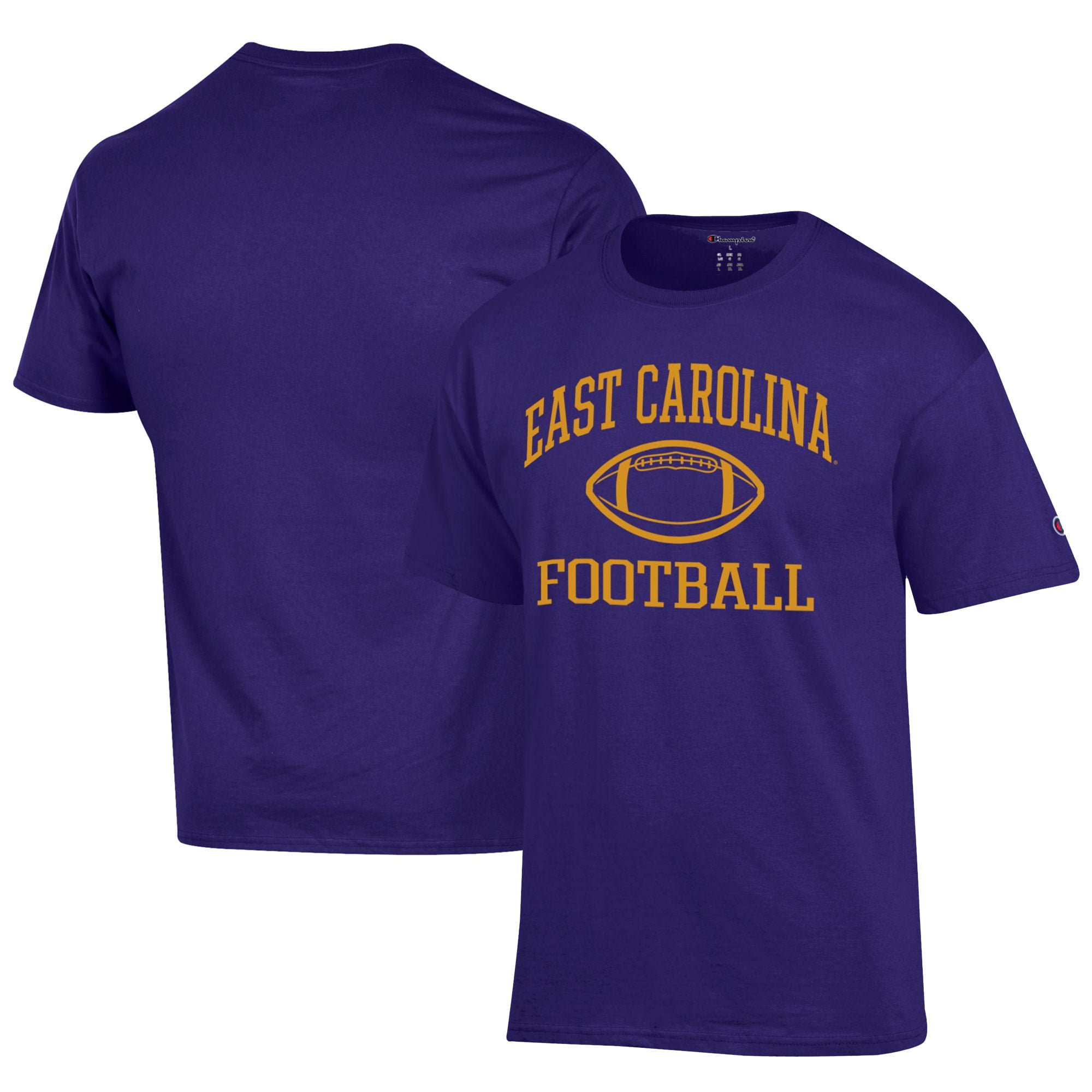 Men's Champion  Purple ECU Pirates Football Jersey T-Shirt