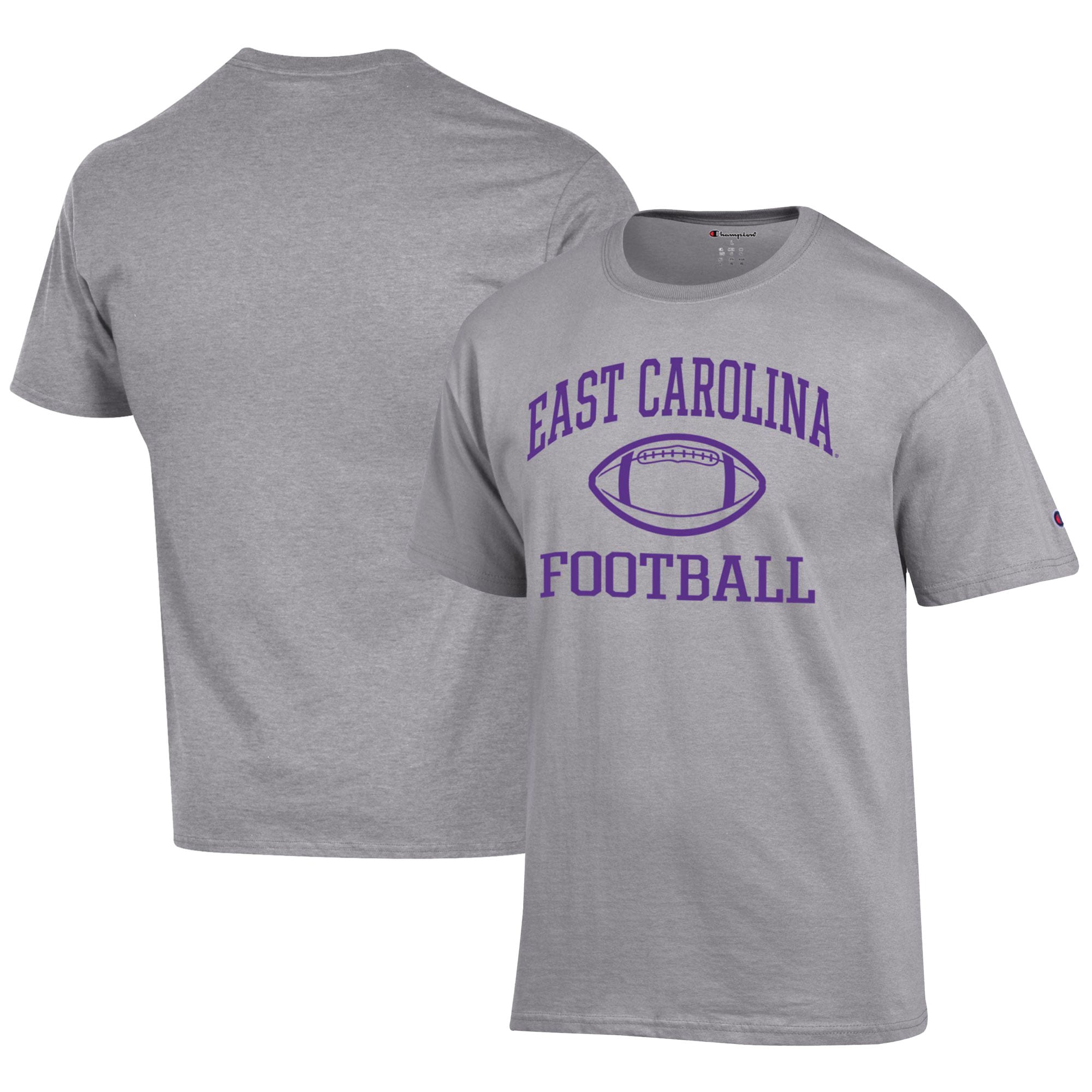 Men's Champion  Gray ECU Pirates Football Jersey T-Shirt