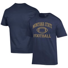 Men's Champion  Navy Montana State Bobcats Football Jersey T-Shirt