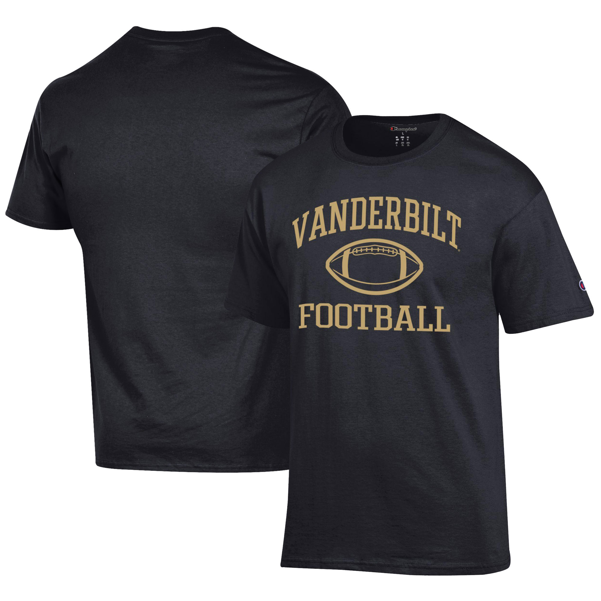 Men's Champion Black Vanderbilt Commodores Football Jersey T-Shirt