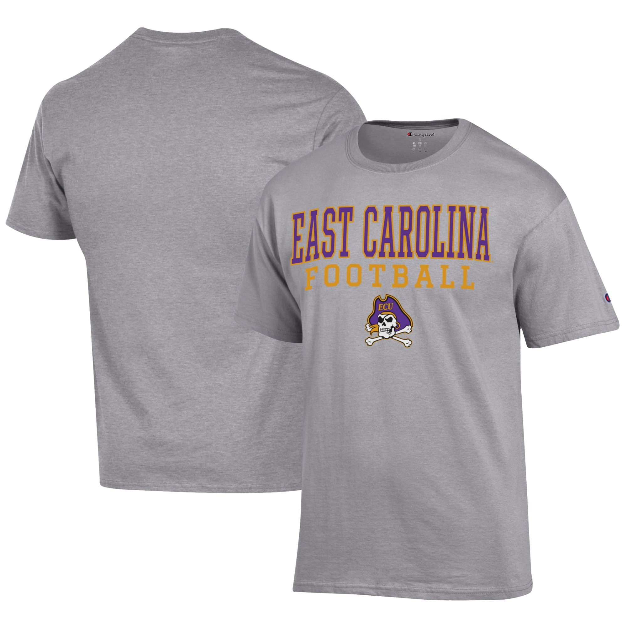 Men's Champion  Gray ECU Pirates Football Jersey T-Shirt