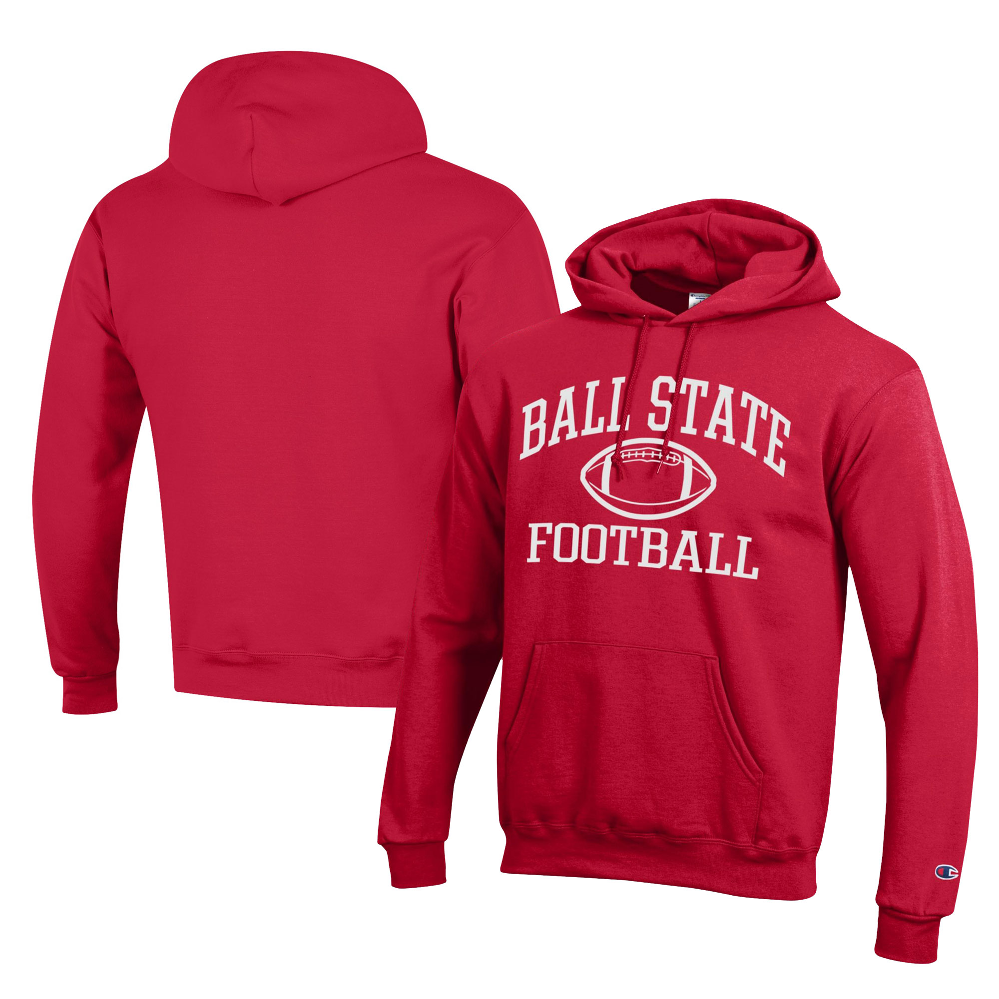 Men’s Champion Cardinal Ball State Cardinals Football Eco Powerblend Pullover Hoodie Men’s Champion Cardinal Ball State Cardinals Football Eco Powerblend Pullover Hoodie