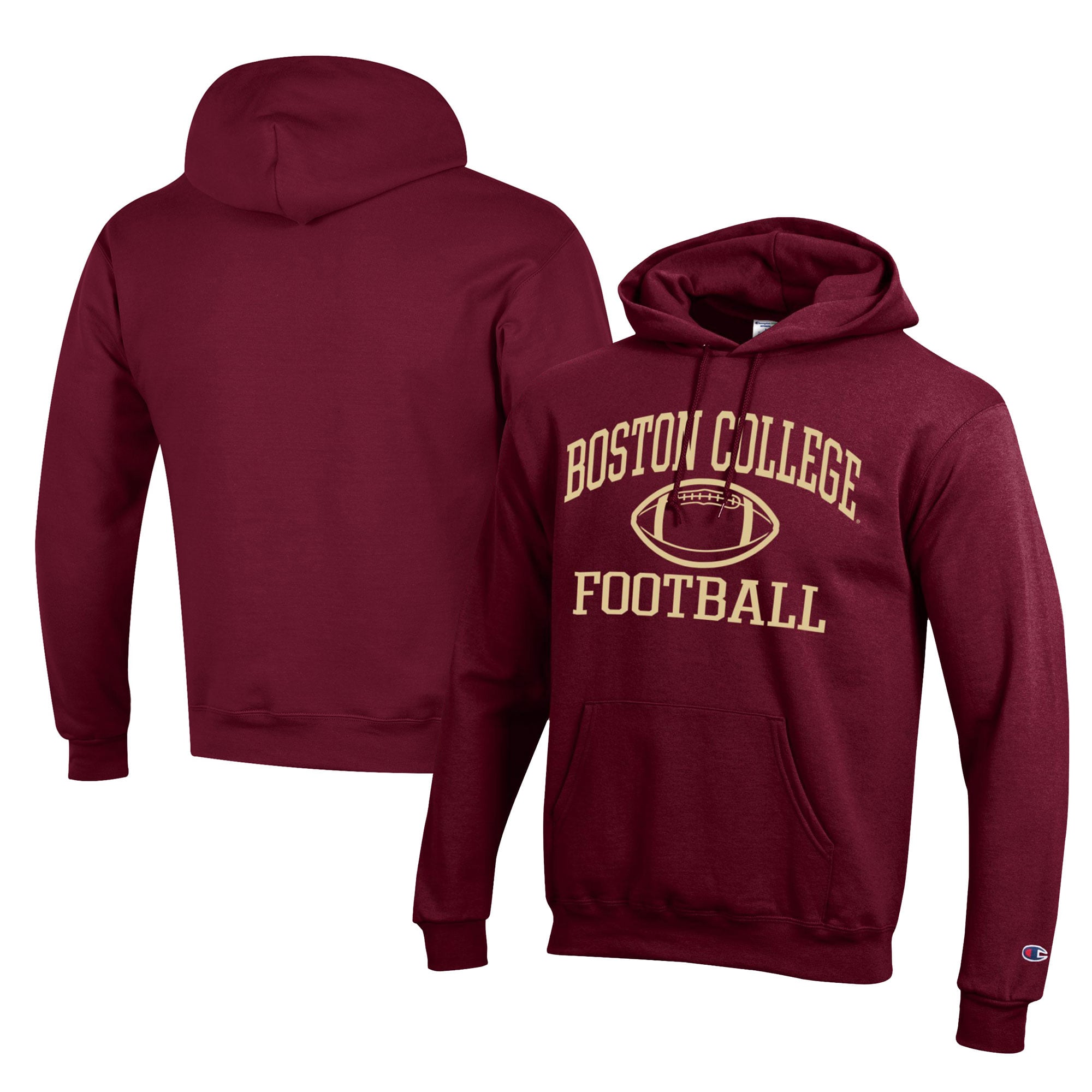 Men's Champion  Maroon Boston College Eagles Football Eco Powerblend Pullover Hoodie
