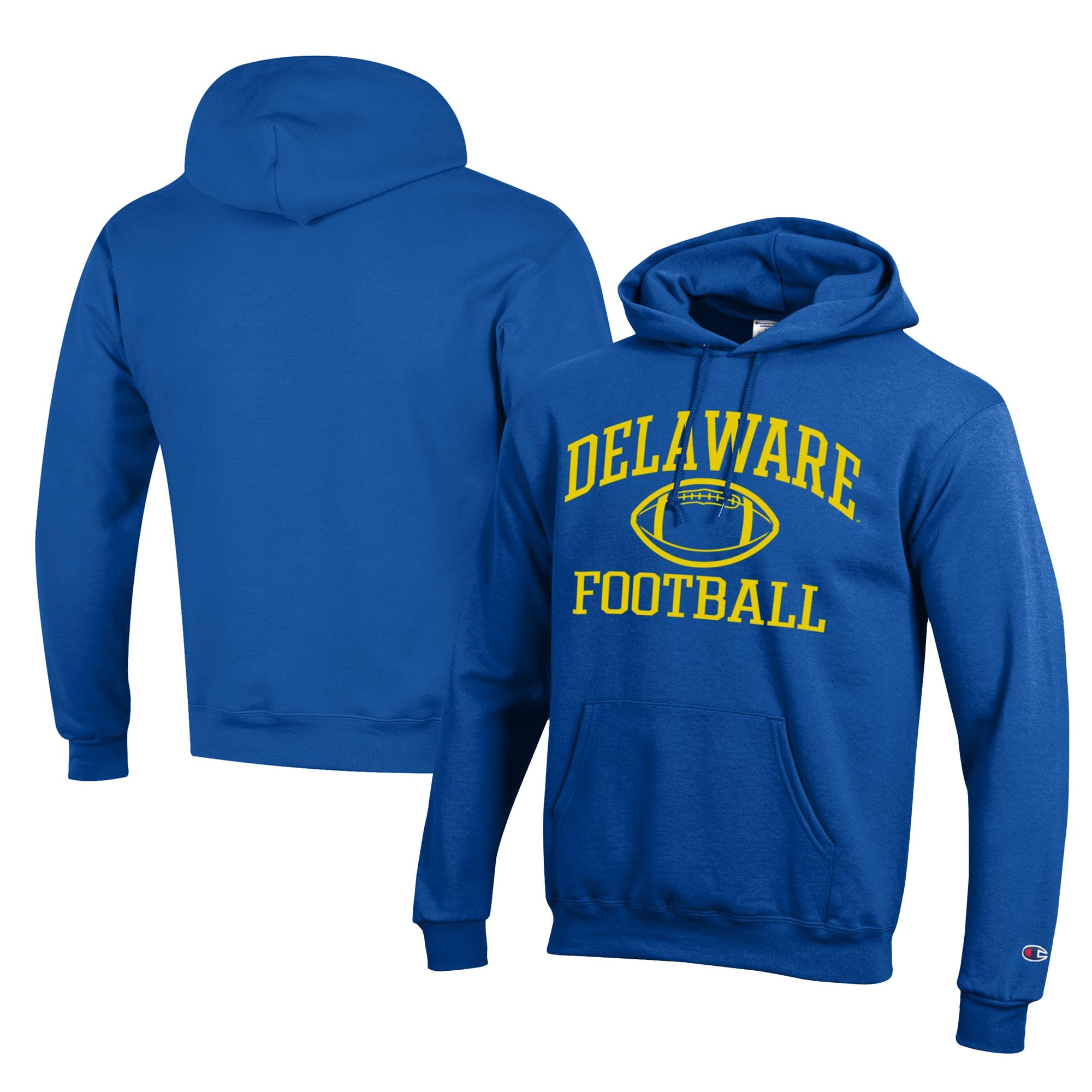 Men's Champion  Royal Delaware Fightin' Blue Hens Football Eco Powerblend Pullover Hoodie