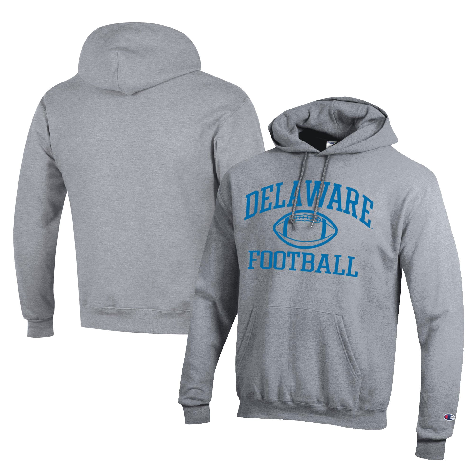 Men's Champion  Gray Delaware Fightin' Blue Hens Football Eco Powerblend Pullover Hoodie