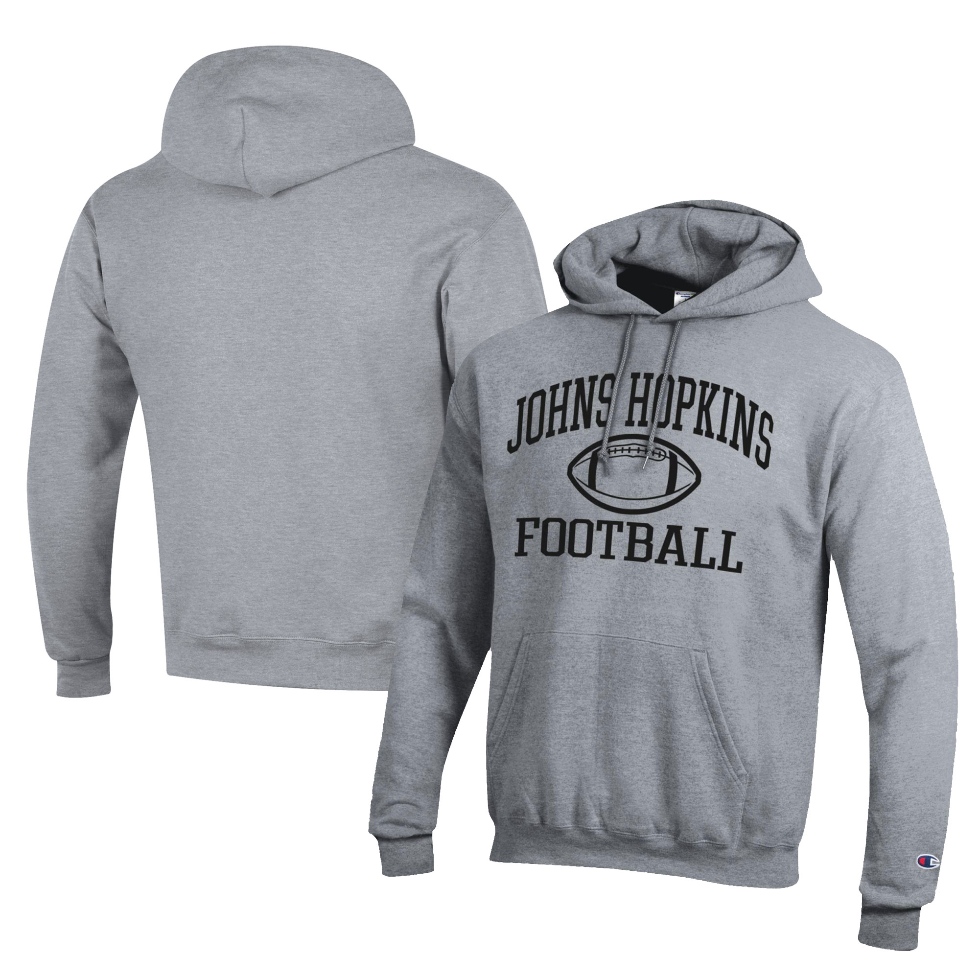 Men’s Champion Gray Johns Hopkins Blue Jays Football Eco Powerblend Pullover Hoodie