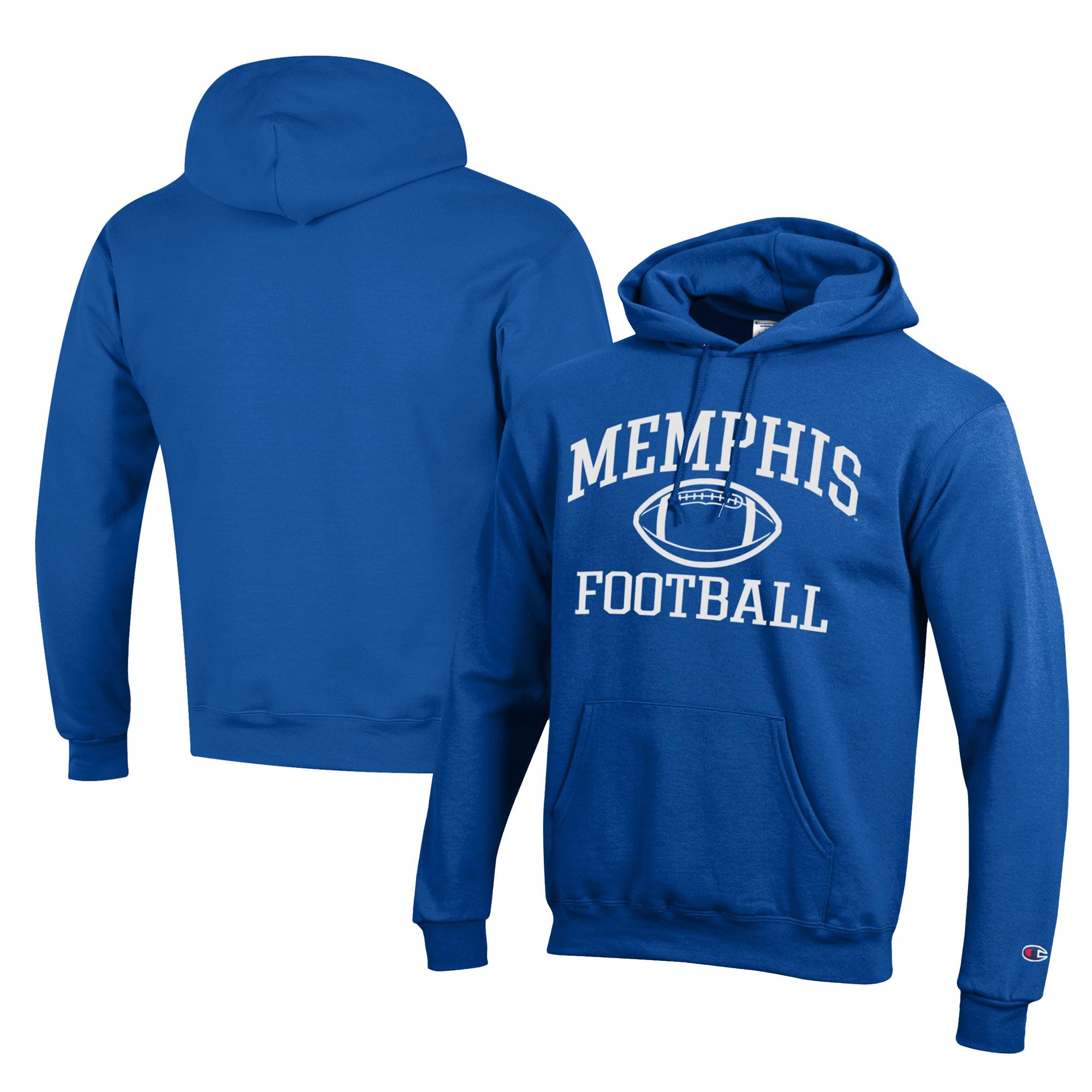 Men's Champion  Royal Memphis Tigers Football Eco Powerblend Pullover Hoodie