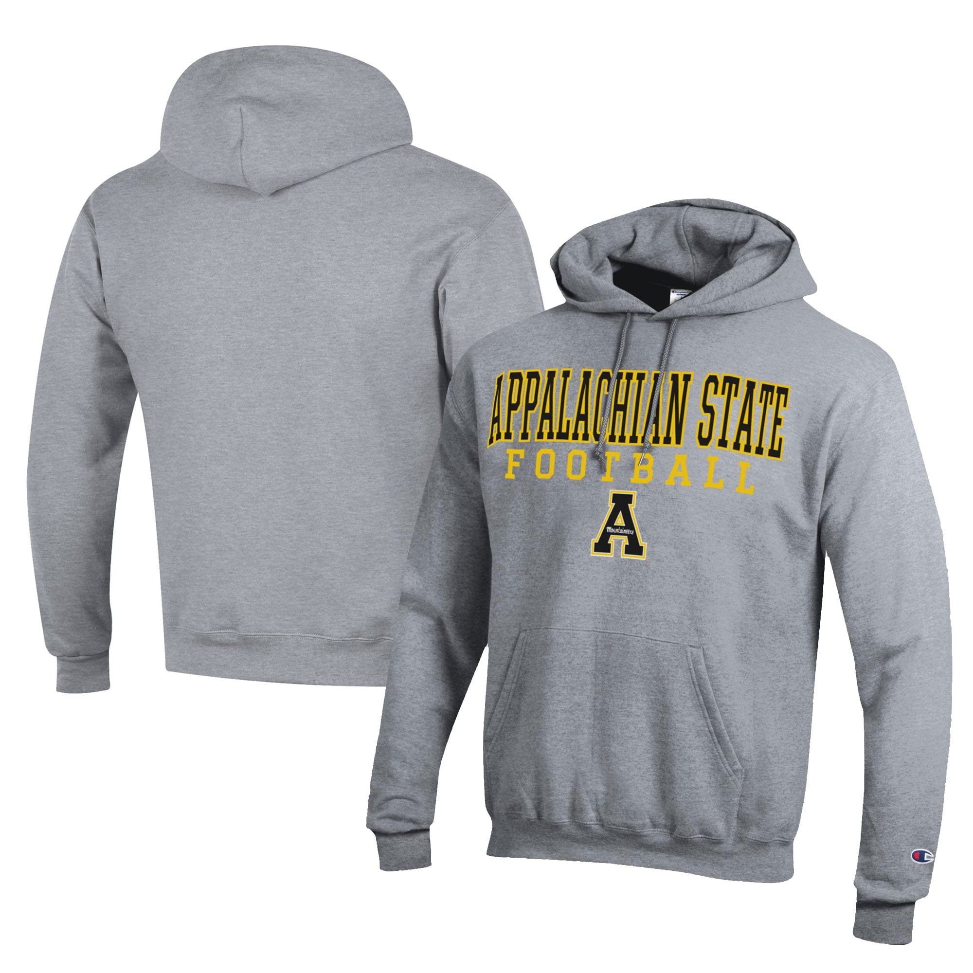 Men's Champion  Gray Appalachian State Mountaineers Football Eco Powerblend Pullover Hoodie