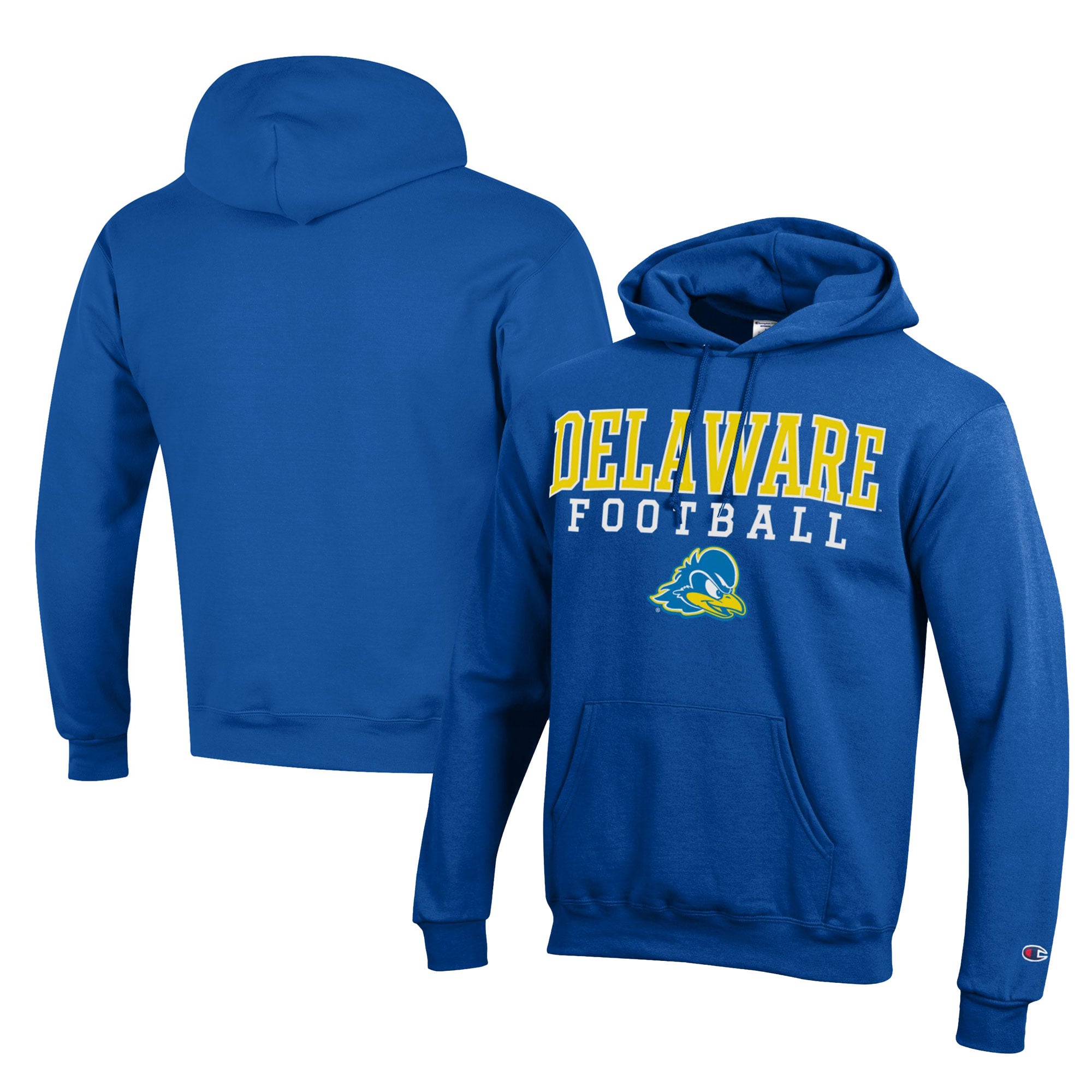 Men's Champion  Royal Delaware Fightin' Blue Hens Football Eco Powerblend Pullover Hoodie