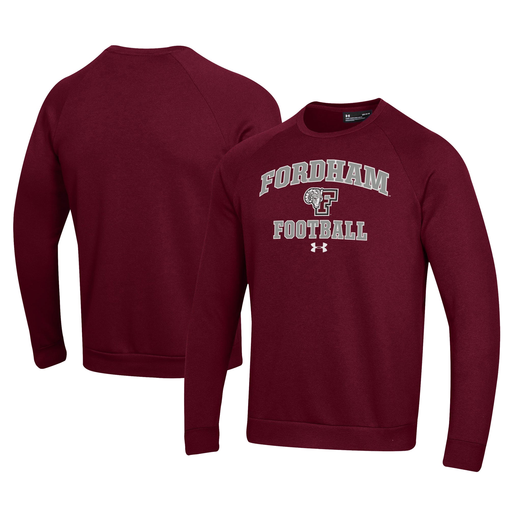 Men's Under Armour Maroon Fordham Rams Football All Day Fleece Pullover Sweatshirt