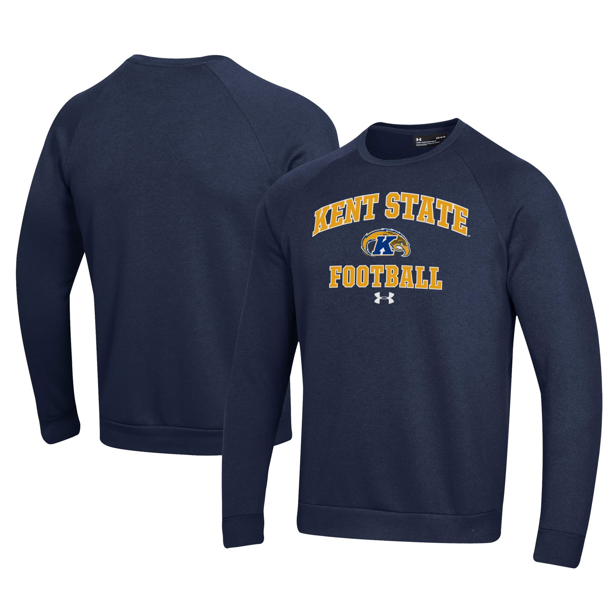 Men's Under Armour  Navy Kent State Golden Flashes Football All Day Fleece Pullover Sweatshirt