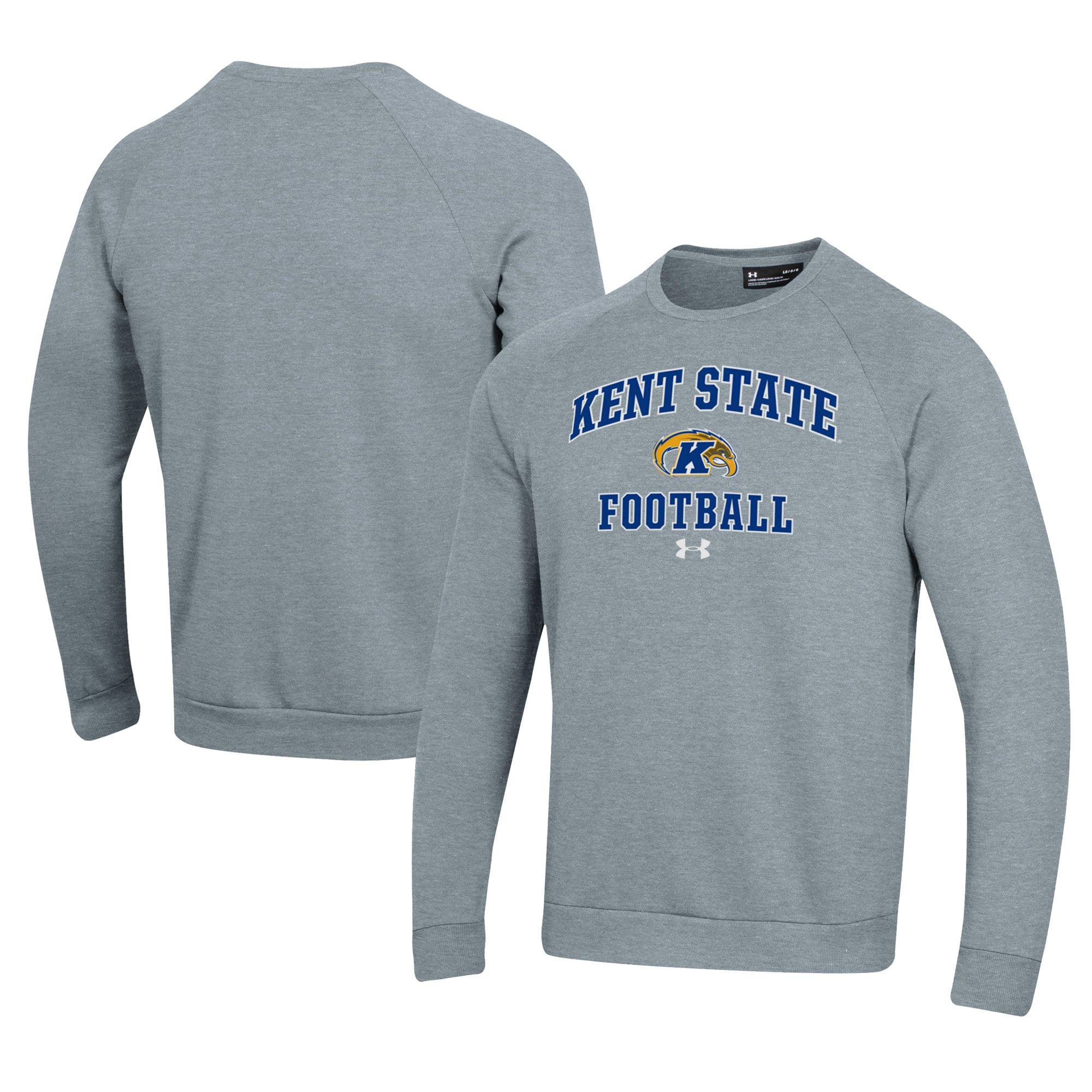 Men's Under Armour  Gray Kent State Golden Flashes Football All Day Fleece Pullover Sweatshirt