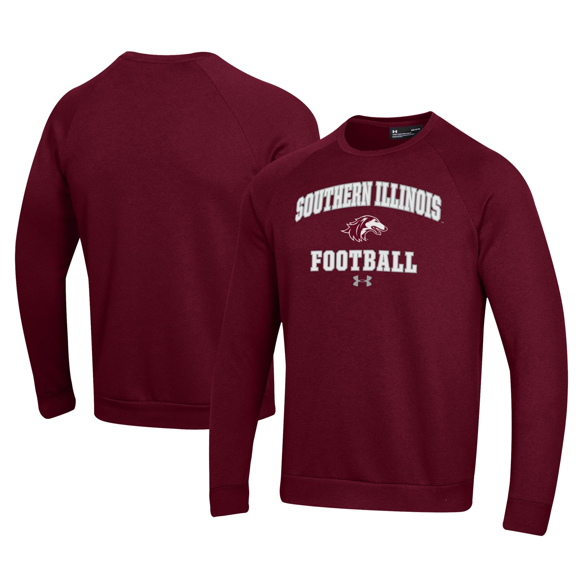 Men's Under Armour Maroon Southern Illinois Salukis Football All Day Fleece Pullover Sweatshirt