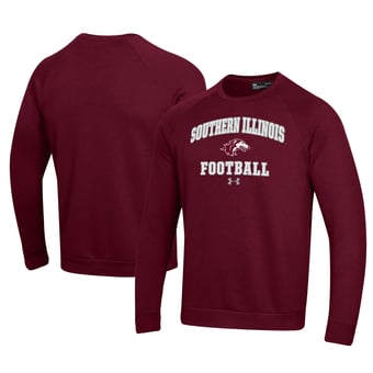 Men's Under Armour Maroon Southern Illinois Salukis Football All Day Fleece Pullover Sweatshirt