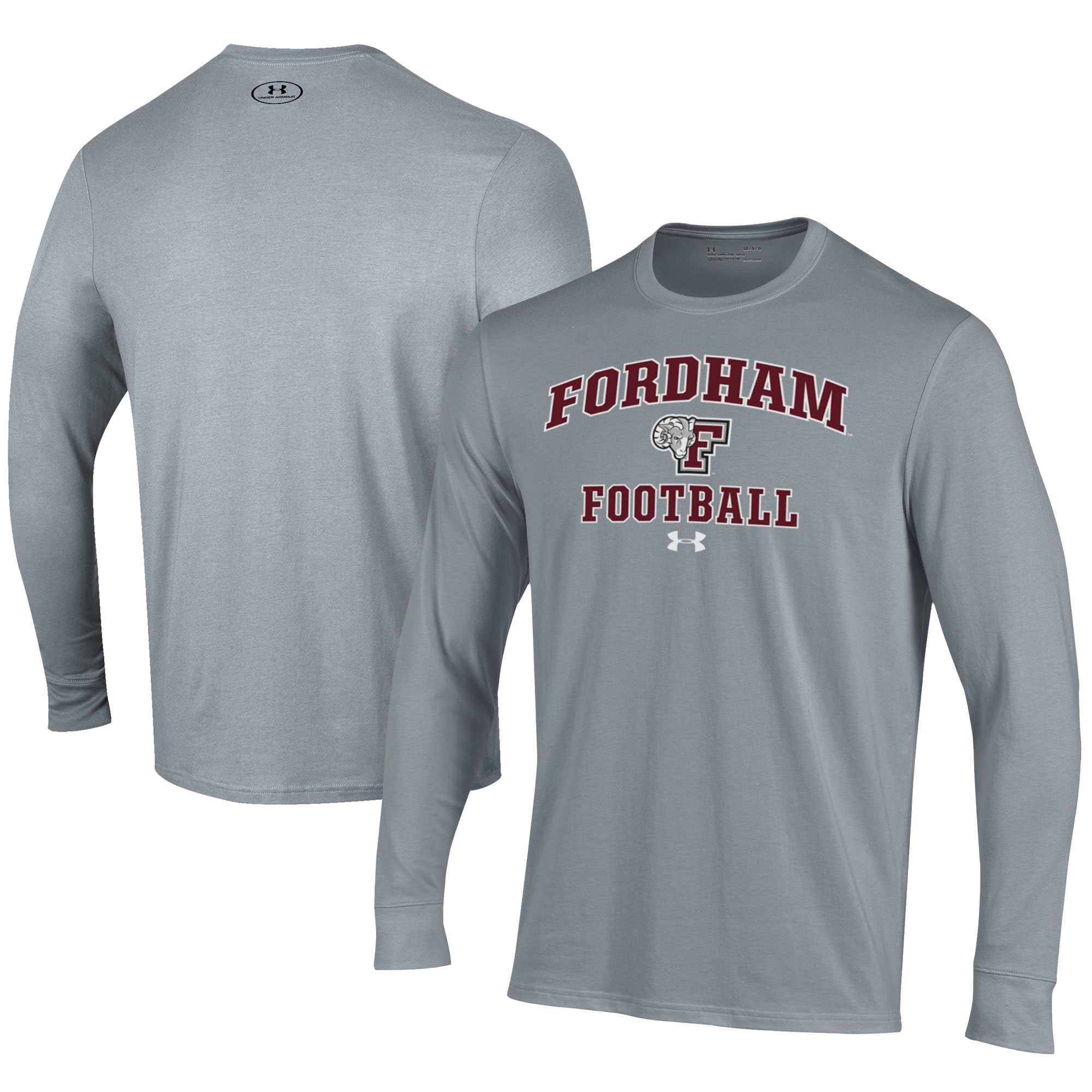 Men’s Under Armour Gray Fordham Rams Football Performance Long Sleeve T-Shirt Men’s Under Armour Gray Fordham Rams Football Performance Long Sleeve T-Shirt