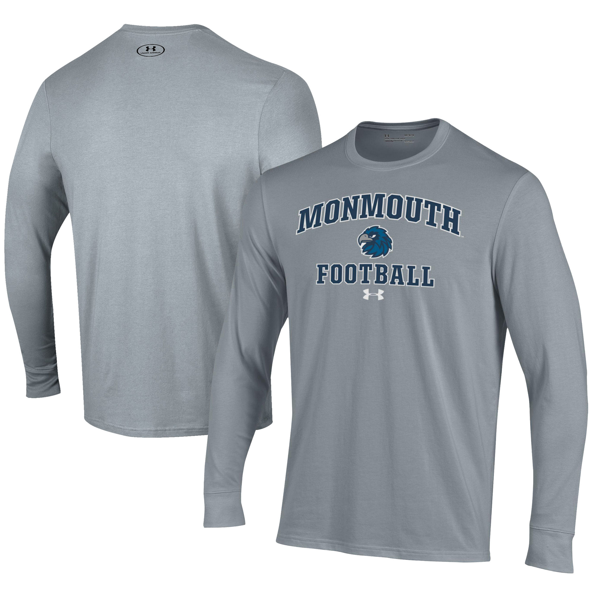 Men’s Under Armour Gray Monmouth Hawks Football Performance Long Sleeve T-Shirt Men’s Under Armour Gray Monmouth Hawks Football Performance Long Sleeve T-Shirt
