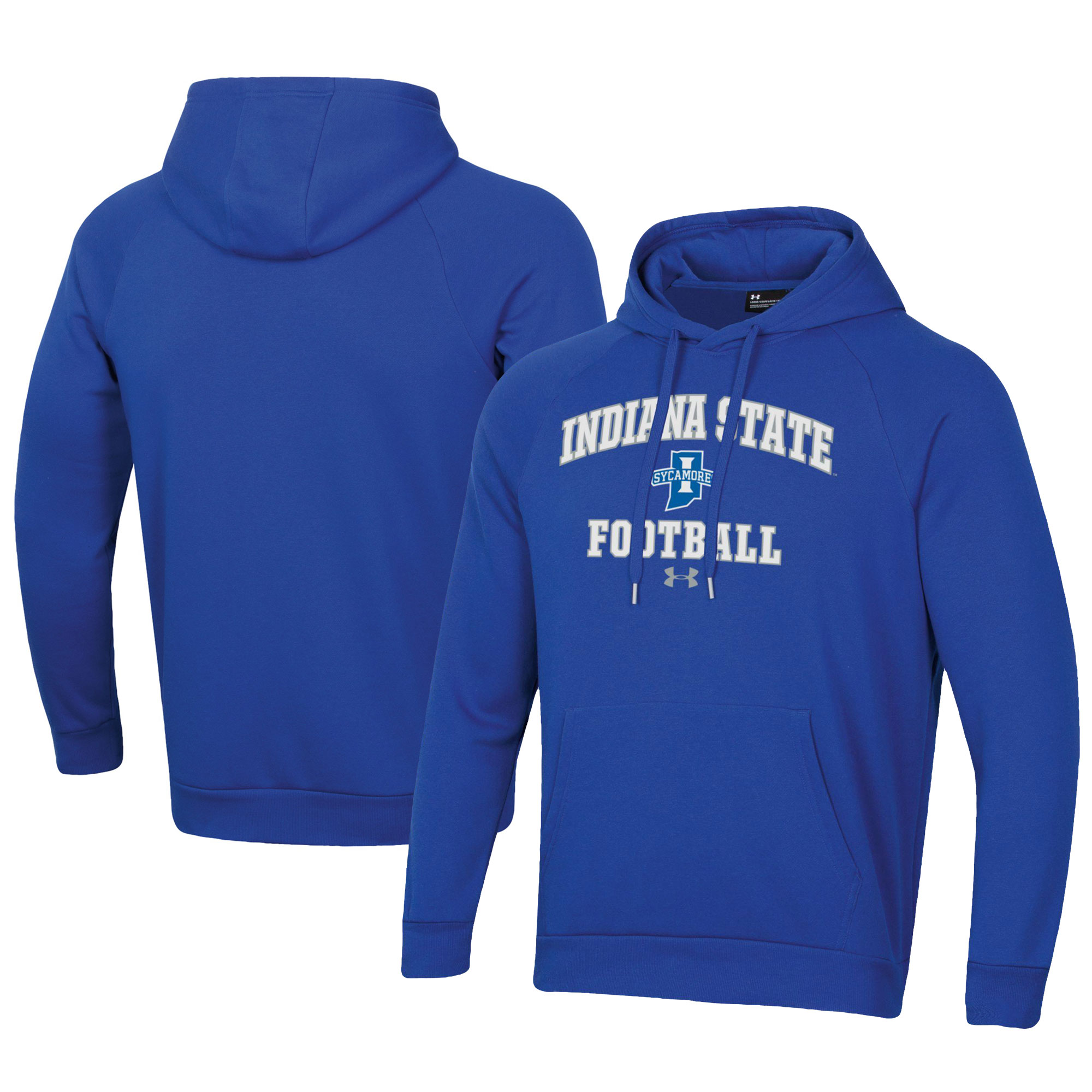 Men's Under Armour Royal Indiana State Sycamores Football All Day Fleece Pullover Hoodie