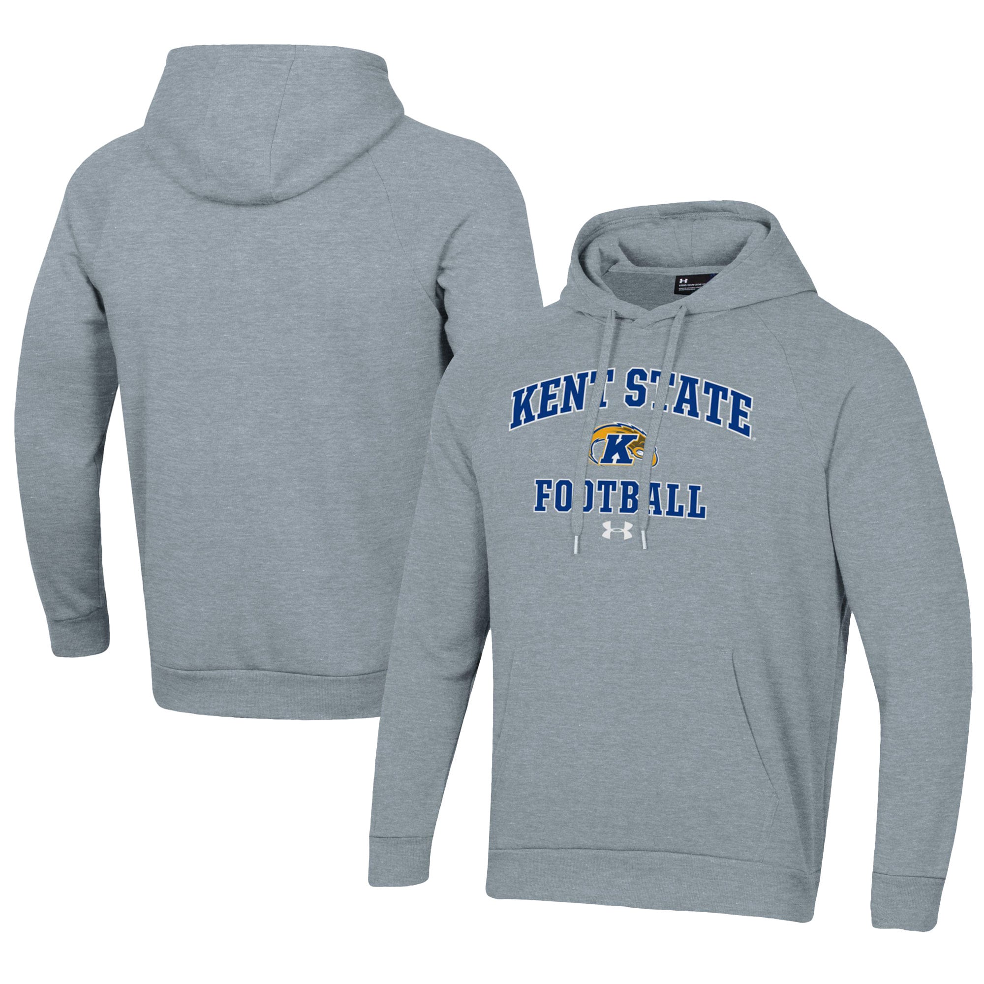 Men's Under Armour  Gray Kent State Golden Flashes Football All Day Fleece Pullover Hoodie