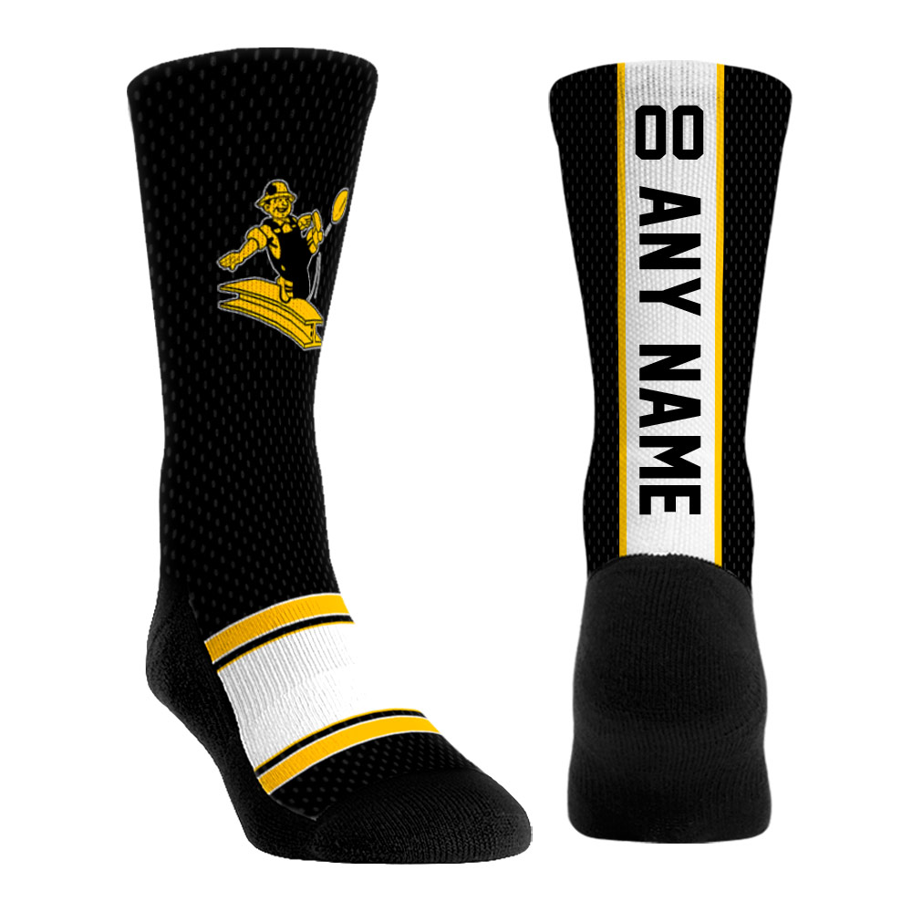 Unisex Rock Em Black Pittsburgh Steelers Throwback Jersey Custom Crew Socks