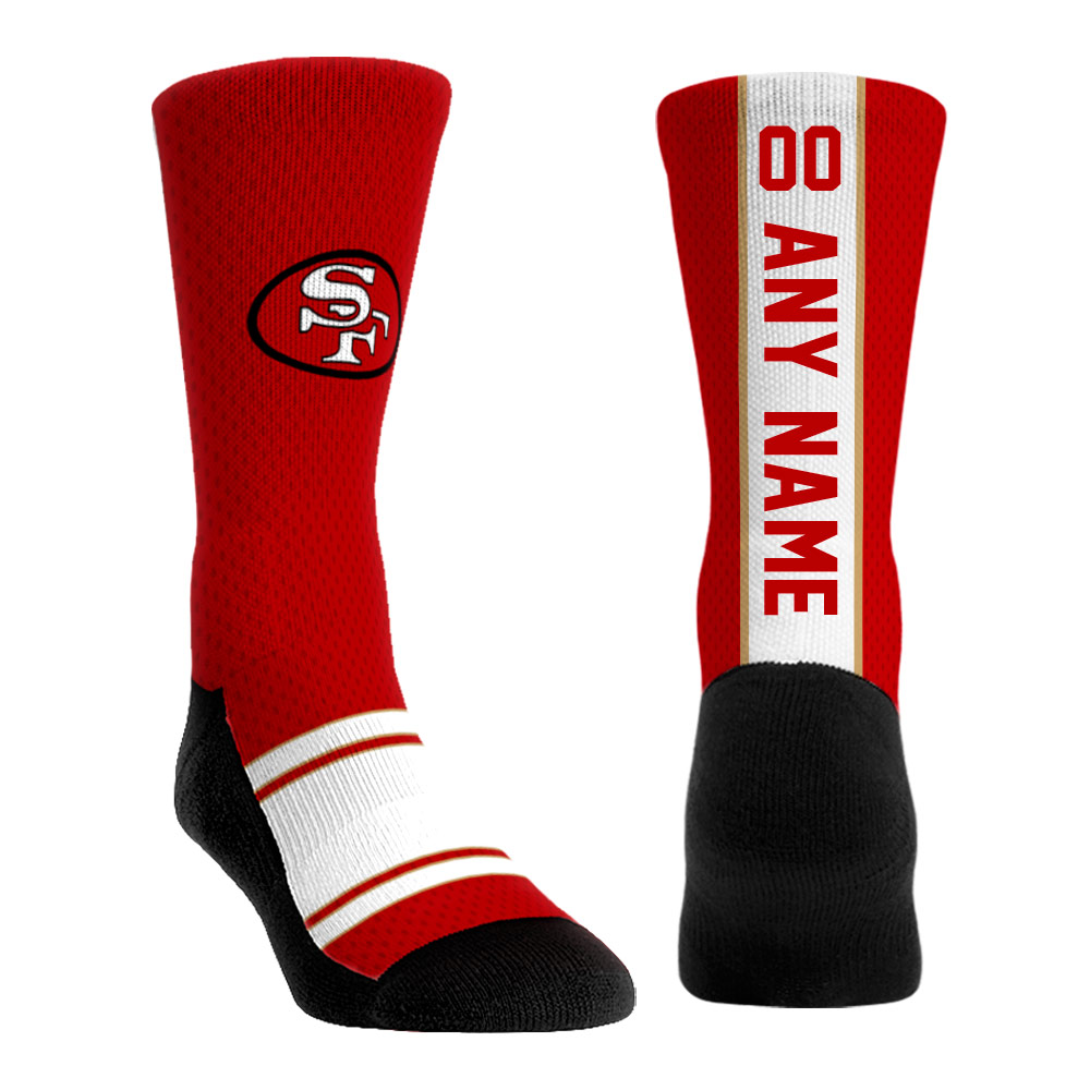 Unisex Rock Em Scarlet San Francisco 49ers Throwback Jersey Custom Crew Socks