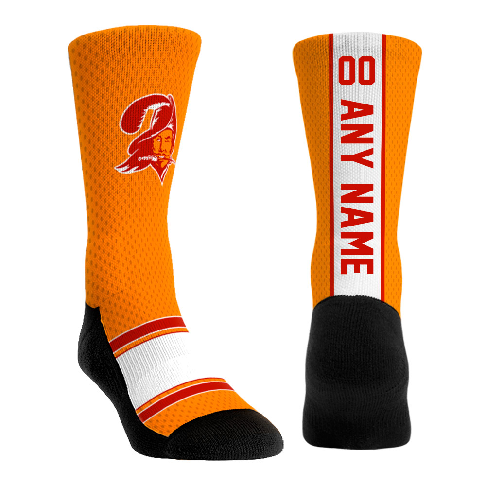 Unisex Rock Em Orange Tampa Bay Buccaneers Throwback Jersey Custom Crew Socks