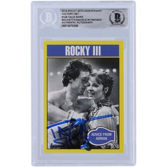 Talia Shire Rocky III Autographed 2016 Topps Rocky 40th Anniversary Factory Set #148 Beckett Fanatics Witnessed Authenticated Card
