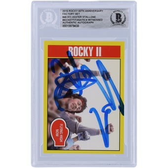 Sylvester Stallone Rocky II Autographed 2016 Topps Rocky 40th Anniversary Factory Set #46 Beckett Fanatics Witnessed Authenticated Card