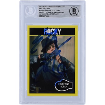 Sylvester Stallone Rocky Autographed 2016 Topps Rocky 40th Anniversary Factory Set #26 Beckett Fanatics Witnessed Authenticated Card