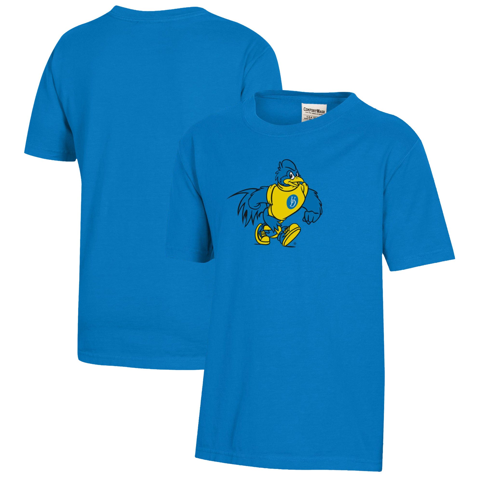 Youth  Royal Delaware Fightin' Blue Hens Logo Comfort Wash T-Shirt