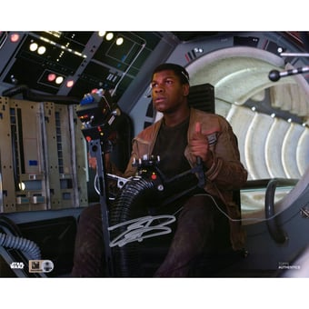 John Boyega Star Wars Autographed 8" x 10" Finn Flying Photograph - Topps Authentic