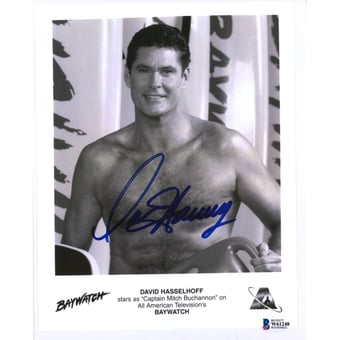 David Hasselhoff Baywatch Autographed 8" x 10" Movie Poster